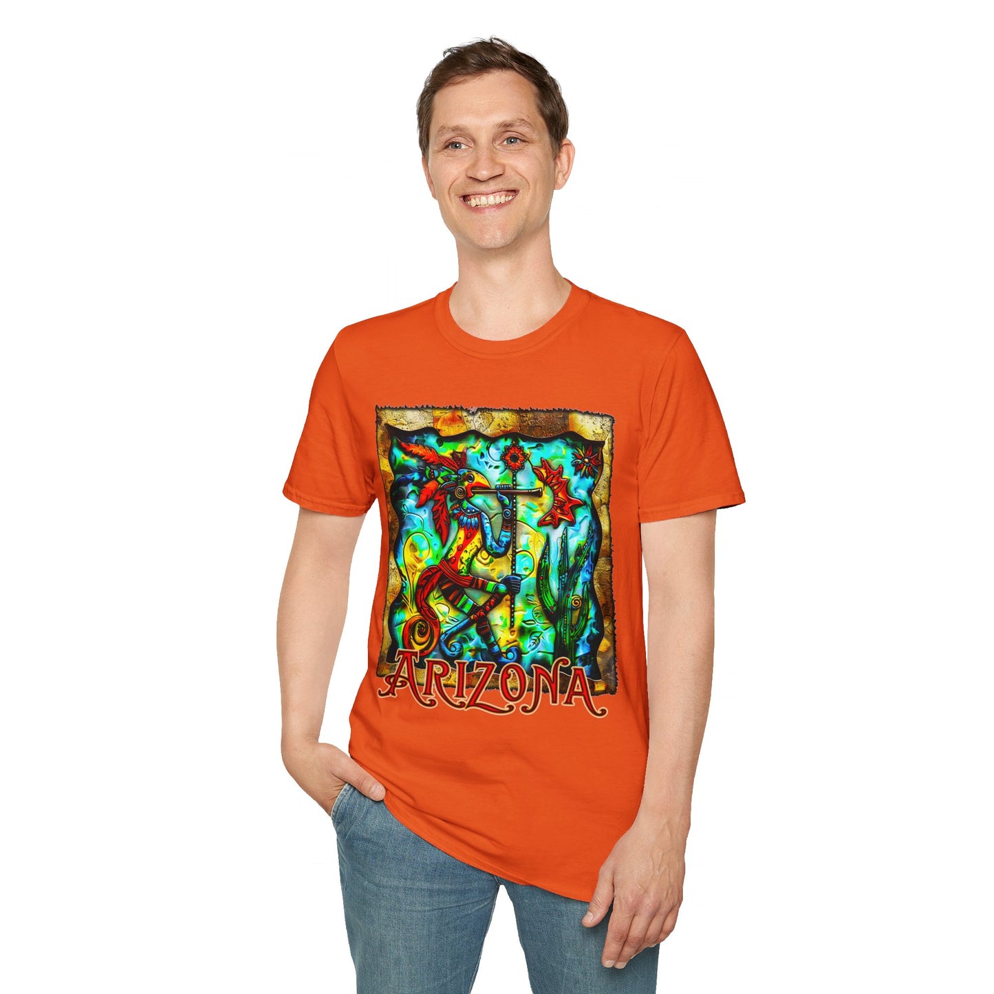 "Masked Entity" Unisex Softstyle T-Shirt from Adobe Dregs Coffee Stash™