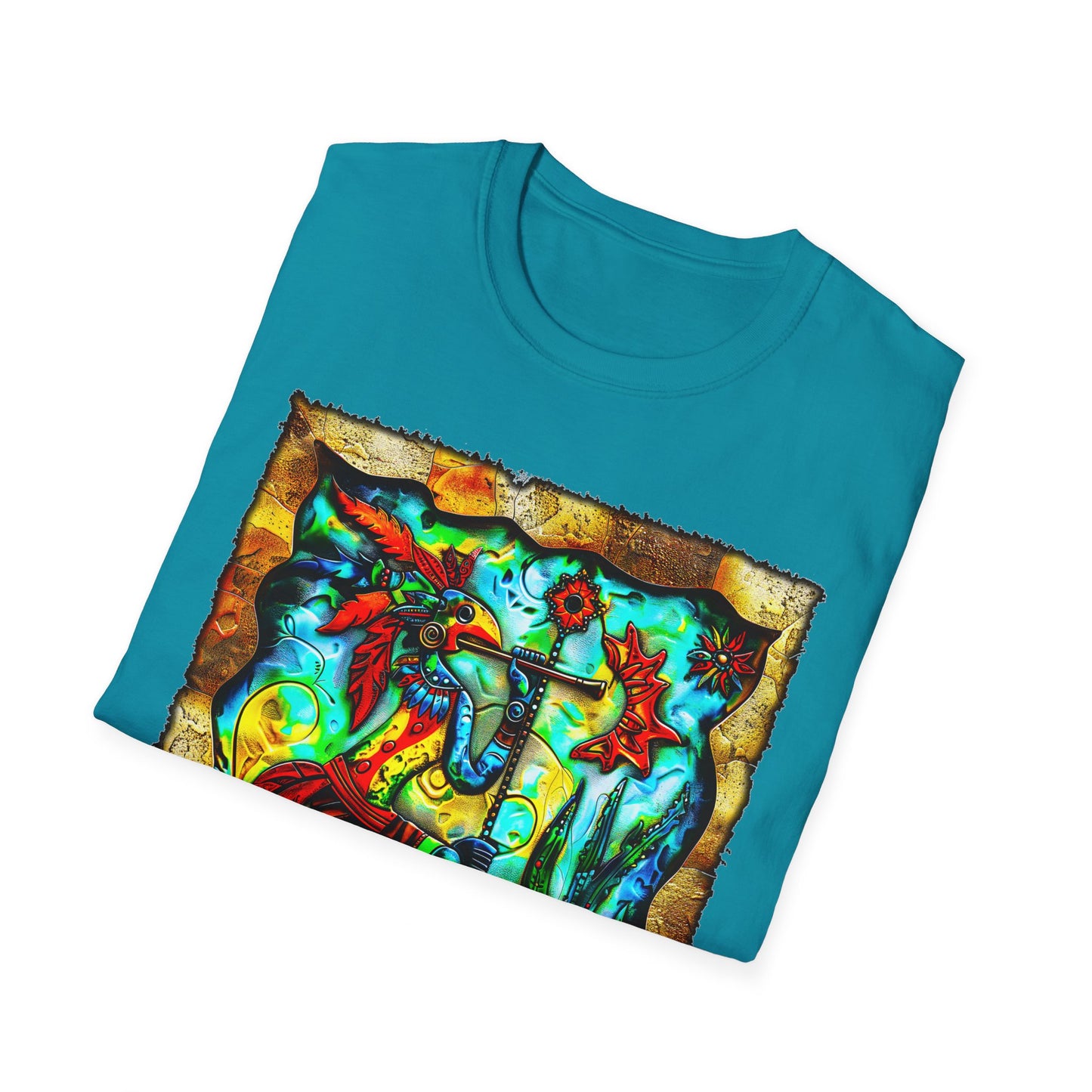 "Masked Entity" Unisex Softstyle T-Shirt from Adobe Dregs Coffee Stash™