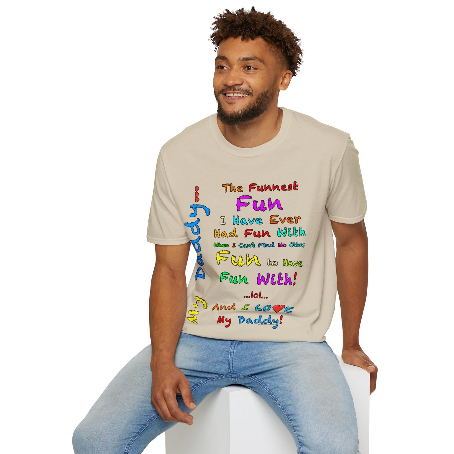 "The Funnest Dad!" Unisex Softstyle T-Shirt from Adobe Dregs Coffee Stash™