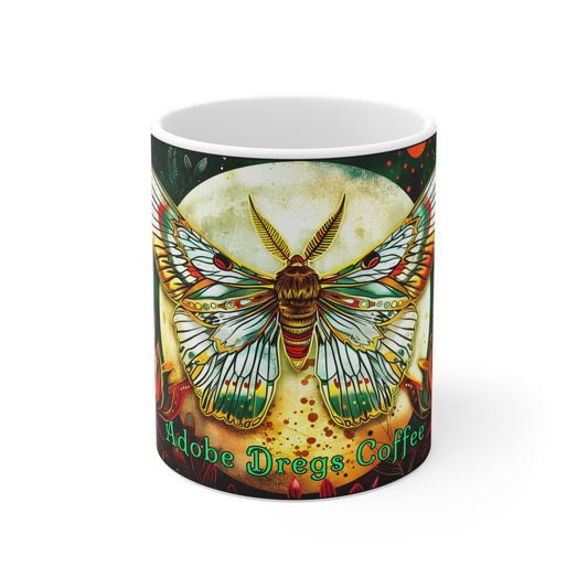 "Moth of the Desert Moon" 11oz Coffee Mug, from Adobe Dregs Coffee Stash™