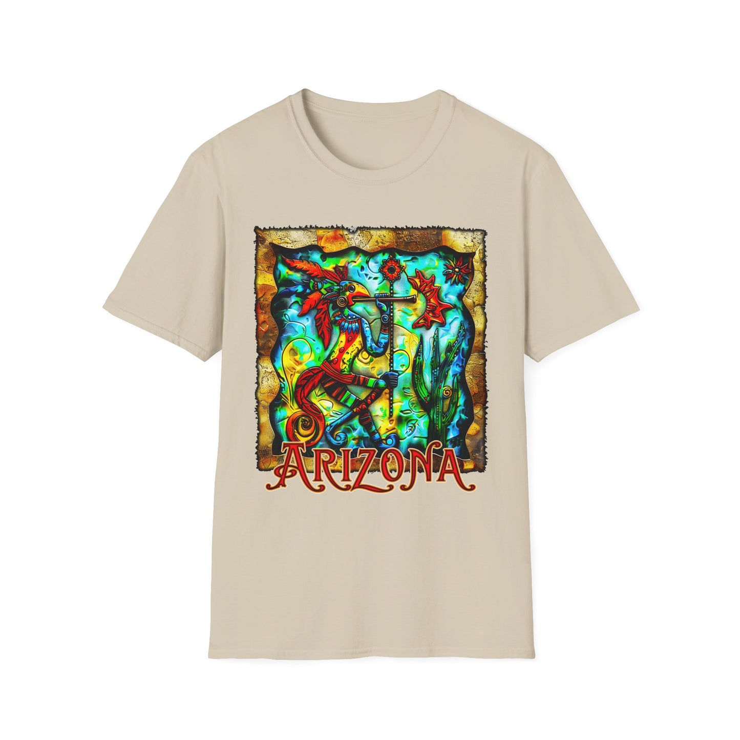 "Masked Entity" Unisex Softstyle T-Shirt from Adobe Dregs Coffee Stash™