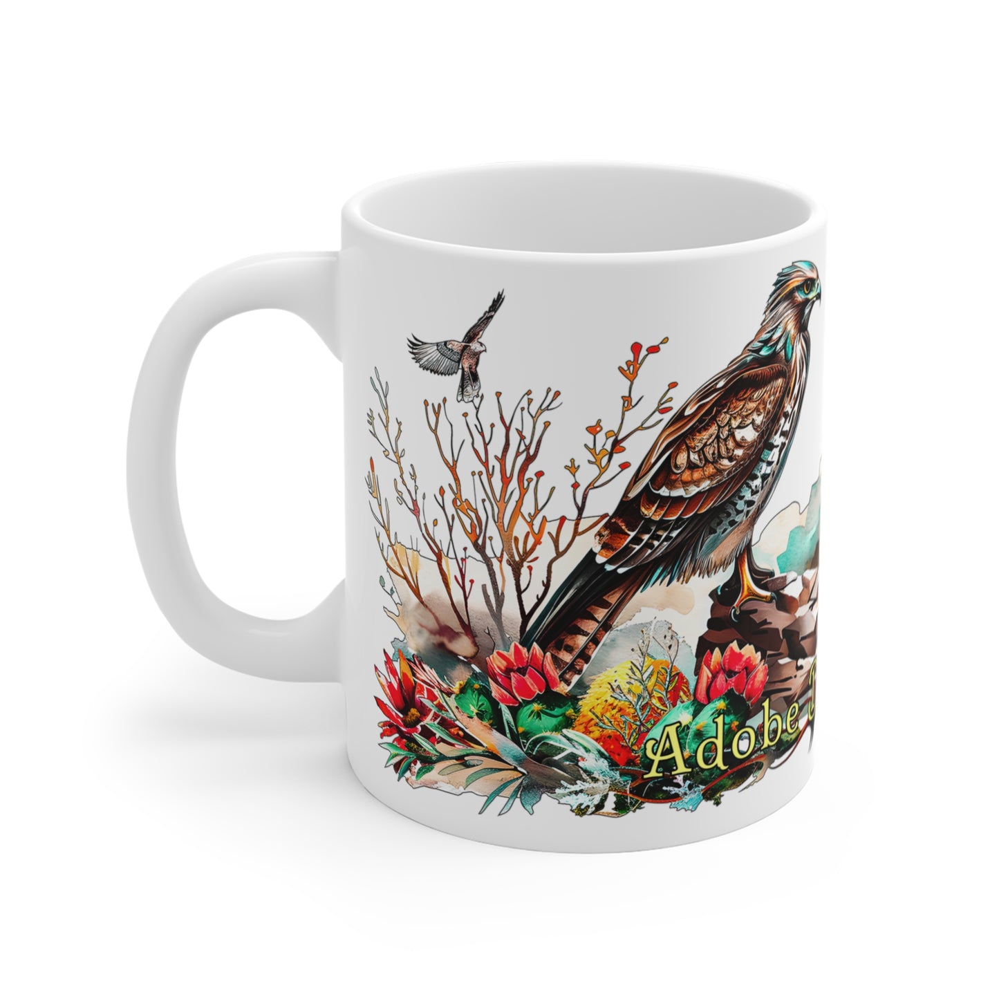 "Splendid Hawks" 11oz Coffee Mug, from Adobe Dregs Coffee Stash™