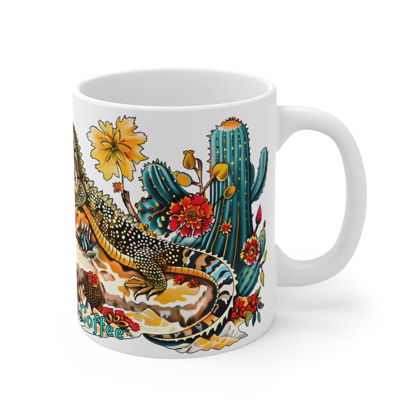 "Lizardlicious" 11oz Coffee Mug, from Adobe Dregs Coffee Stash™