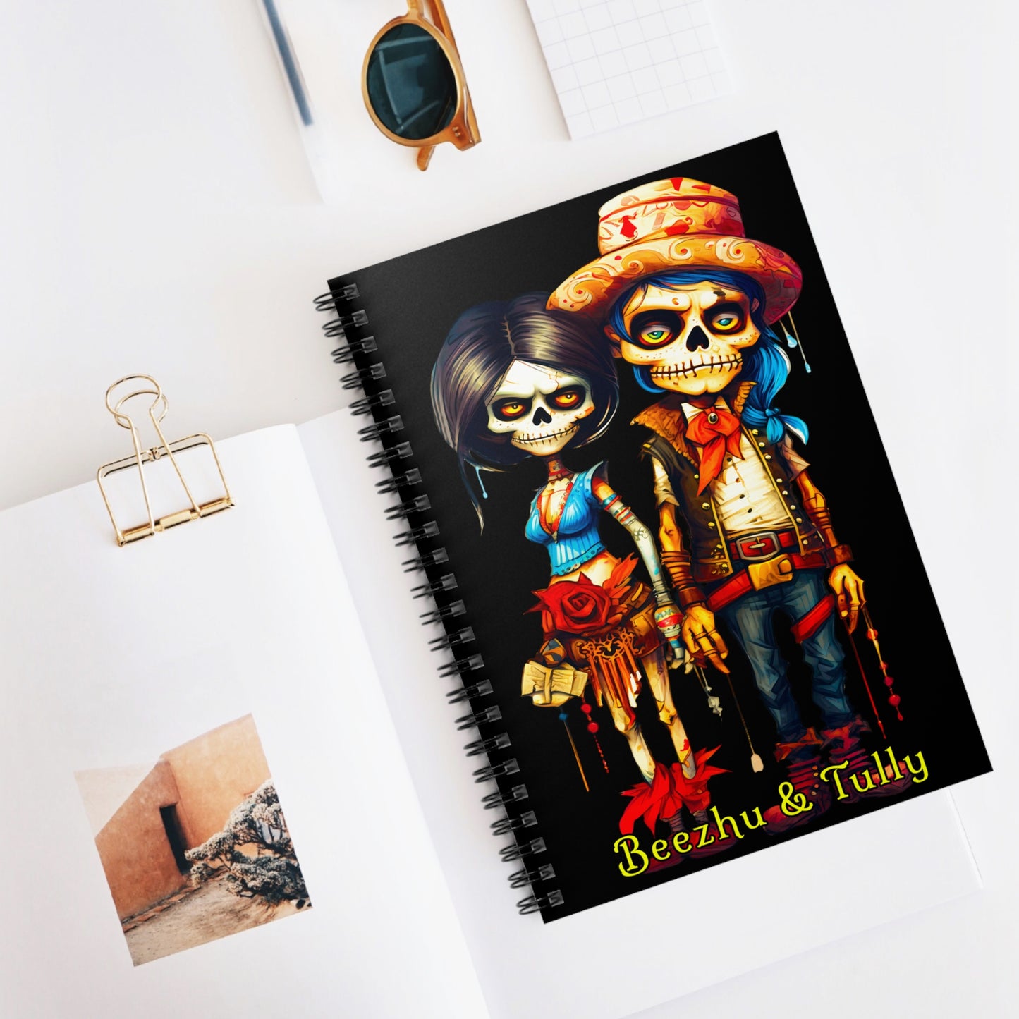 "Beezhu & Tully " Spiral Notebook - Ruled Line From Adobe Dregs Coffee Stash™