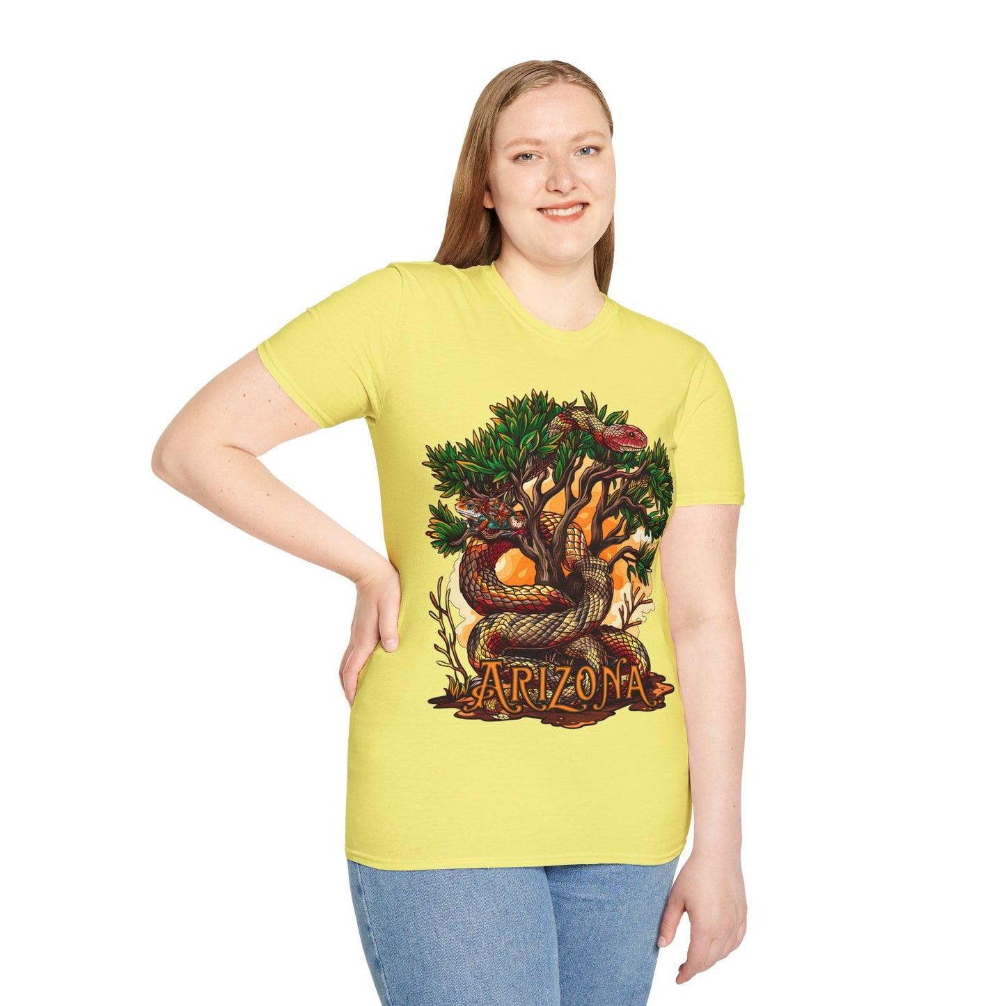 "Detached Disguise" Unisex Softstyle T-Shirt from Adobe Dregs Coffee Stash™