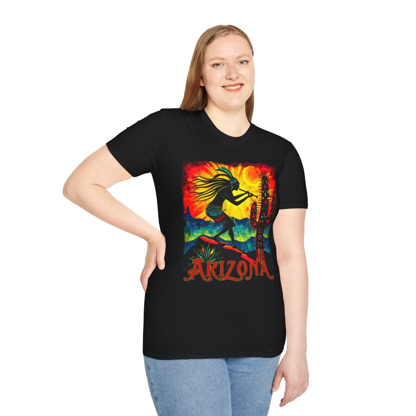 "Sunset Anthem" Unisex Softstyle T-Shirt from Adobe Dregs Coffee Stash™