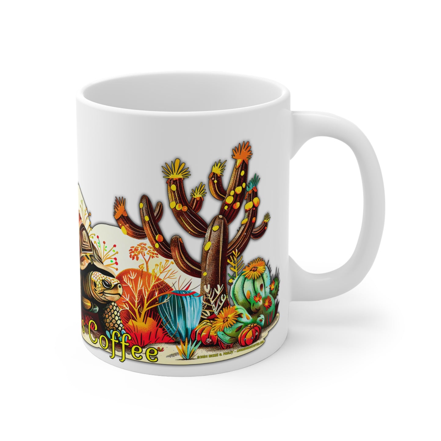 "Joe Tortoise" 11oz Coffee Mug, from Adobe Dregs Coffee Stash™