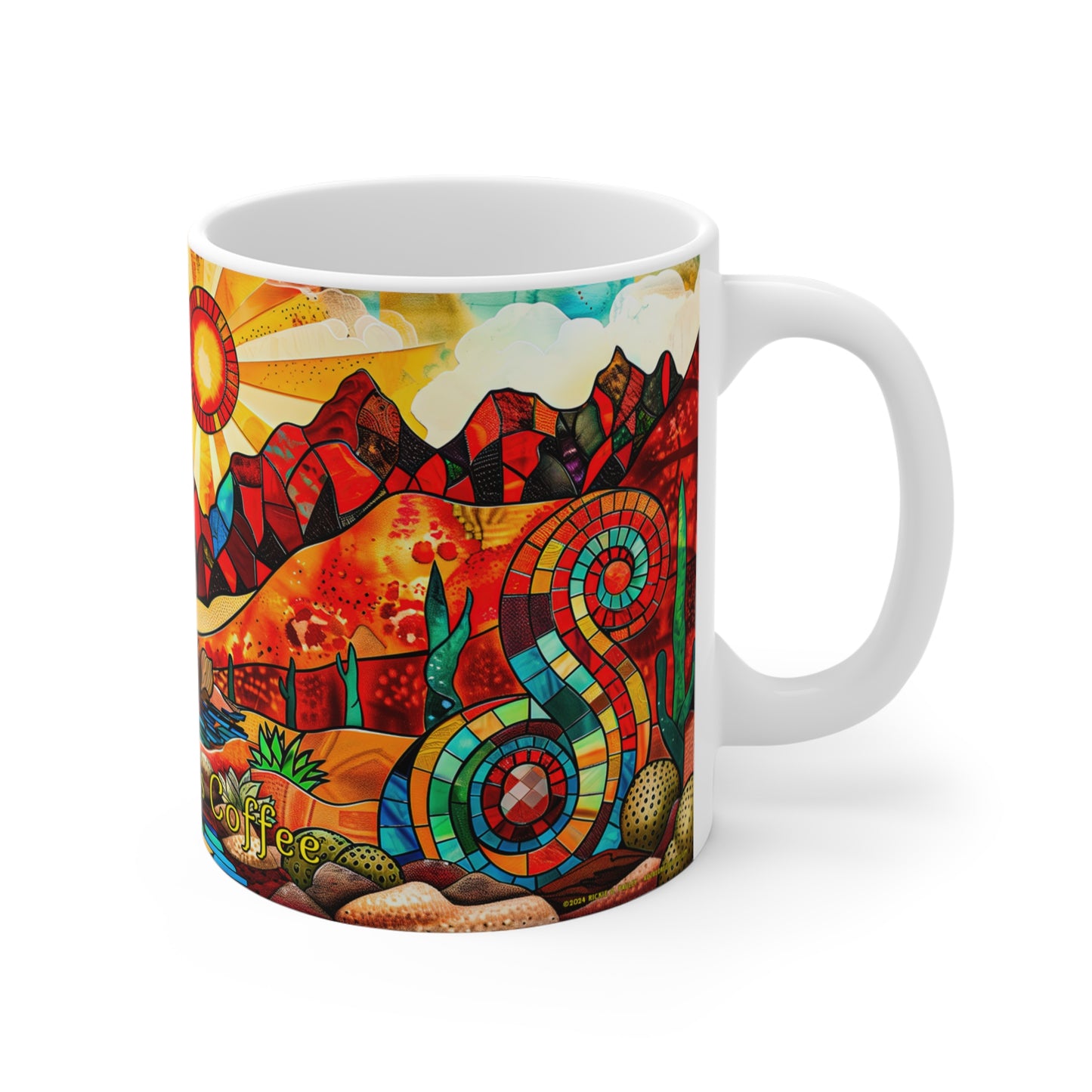 "Cathedral Glass Mountains" 11oz Coffee Mug, from Adobe Dregs Coffee Stash™