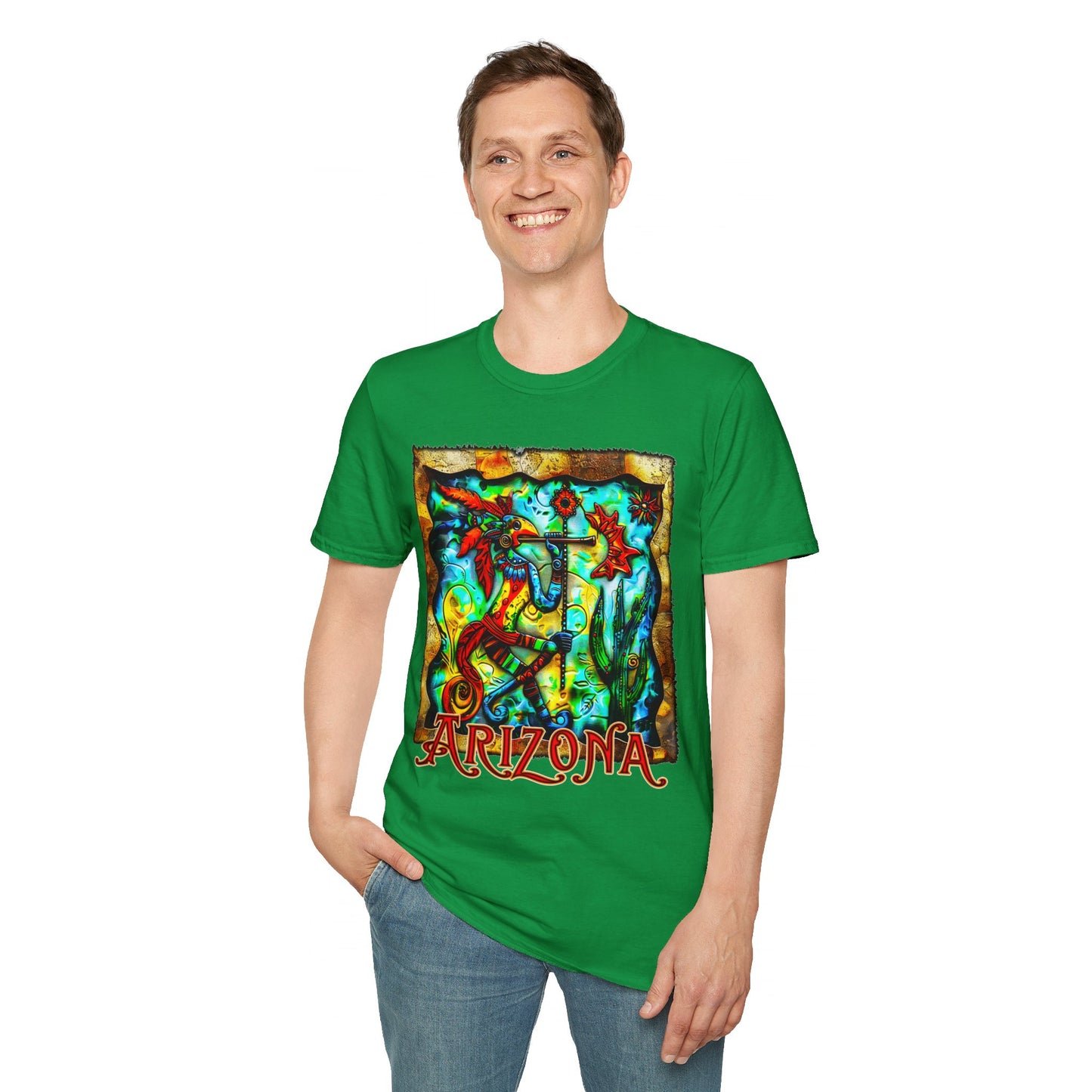 "Masked Entity" Unisex Softstyle T-Shirt from Adobe Dregs Coffee Stash™