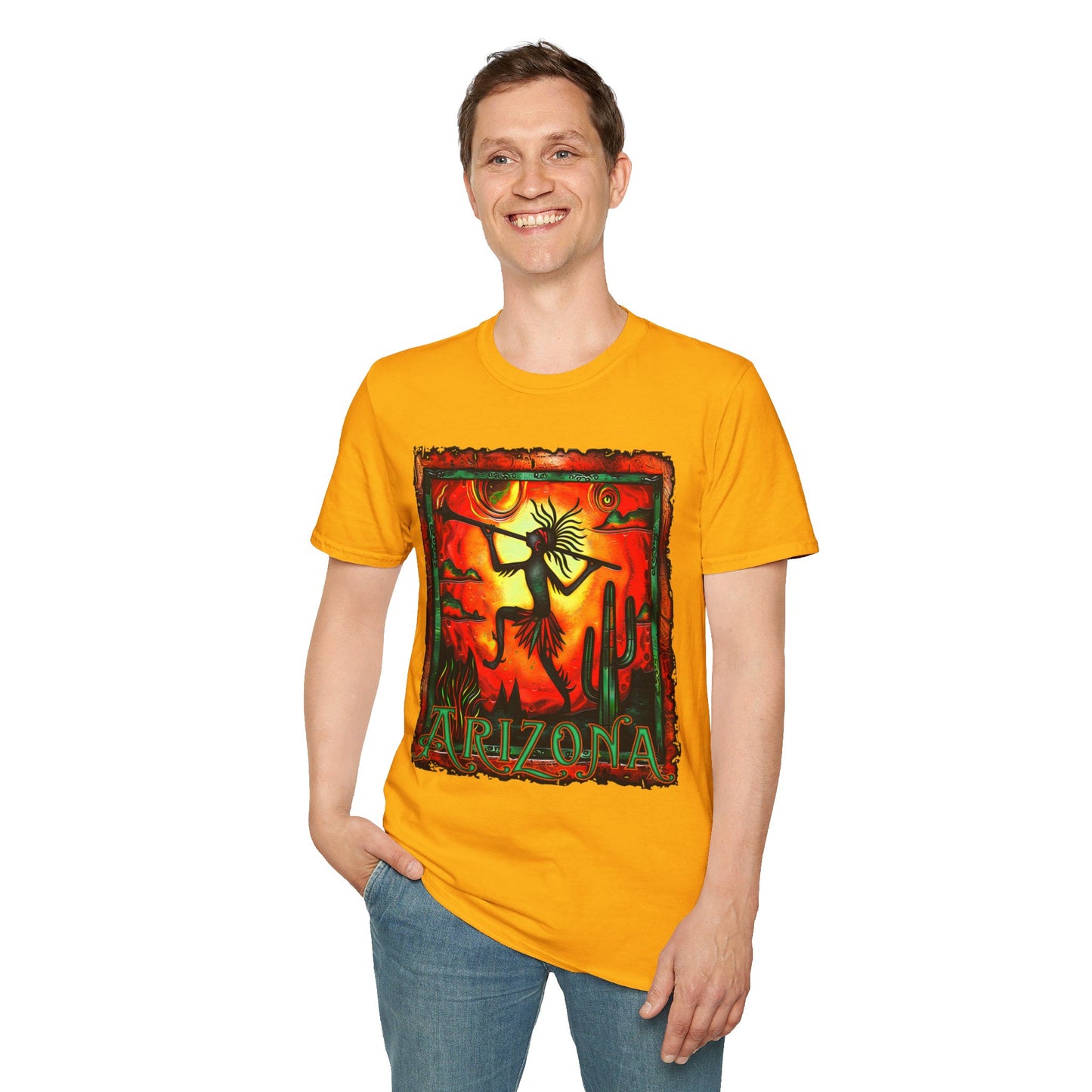 "The Hunter" Unisex Softstyle T-Shirt from Adobe Dregs Coffee Stash™