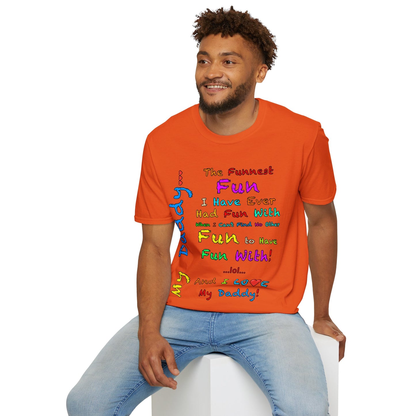 "The Funnest Dad!" Unisex Softstyle T-Shirt from Adobe Dregs Coffee Stash™