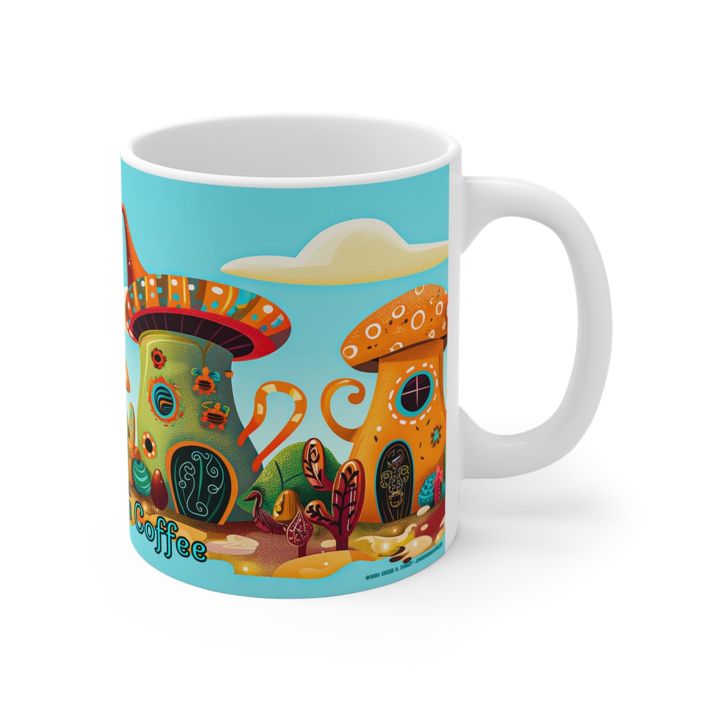 "So Mushroom For Coffee" 11oz Coffee Mug, from Adobe Dregs Coffee Stash™