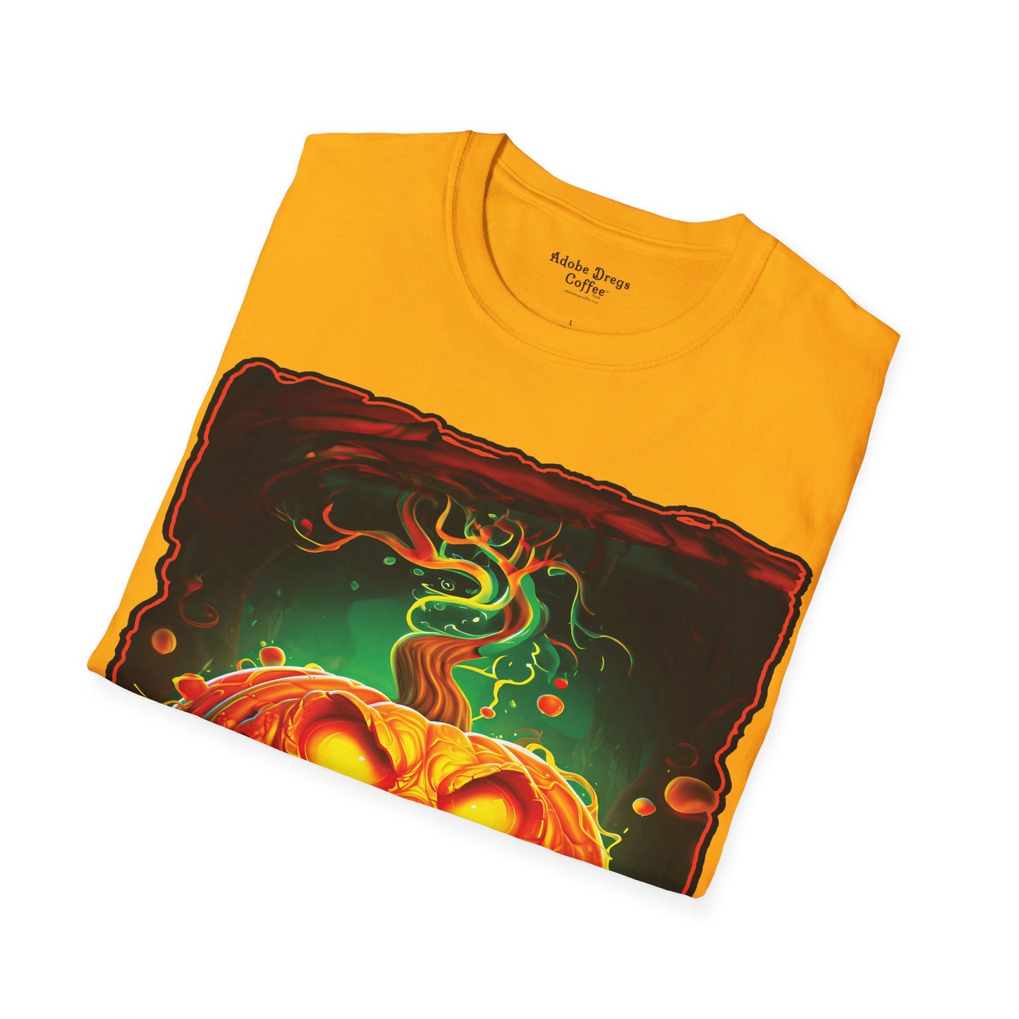 "Beware the Pumpkin Patch..." Unisex Softstyle T-Shirt from Adobe Dregs Coffee Stash™