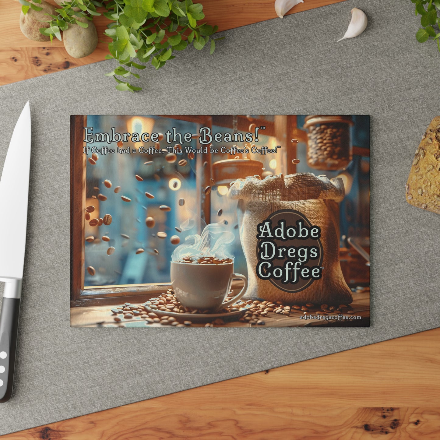 Glass Cutting Board from Adobe Dregs Coffee™ (Available in 2 sizes)