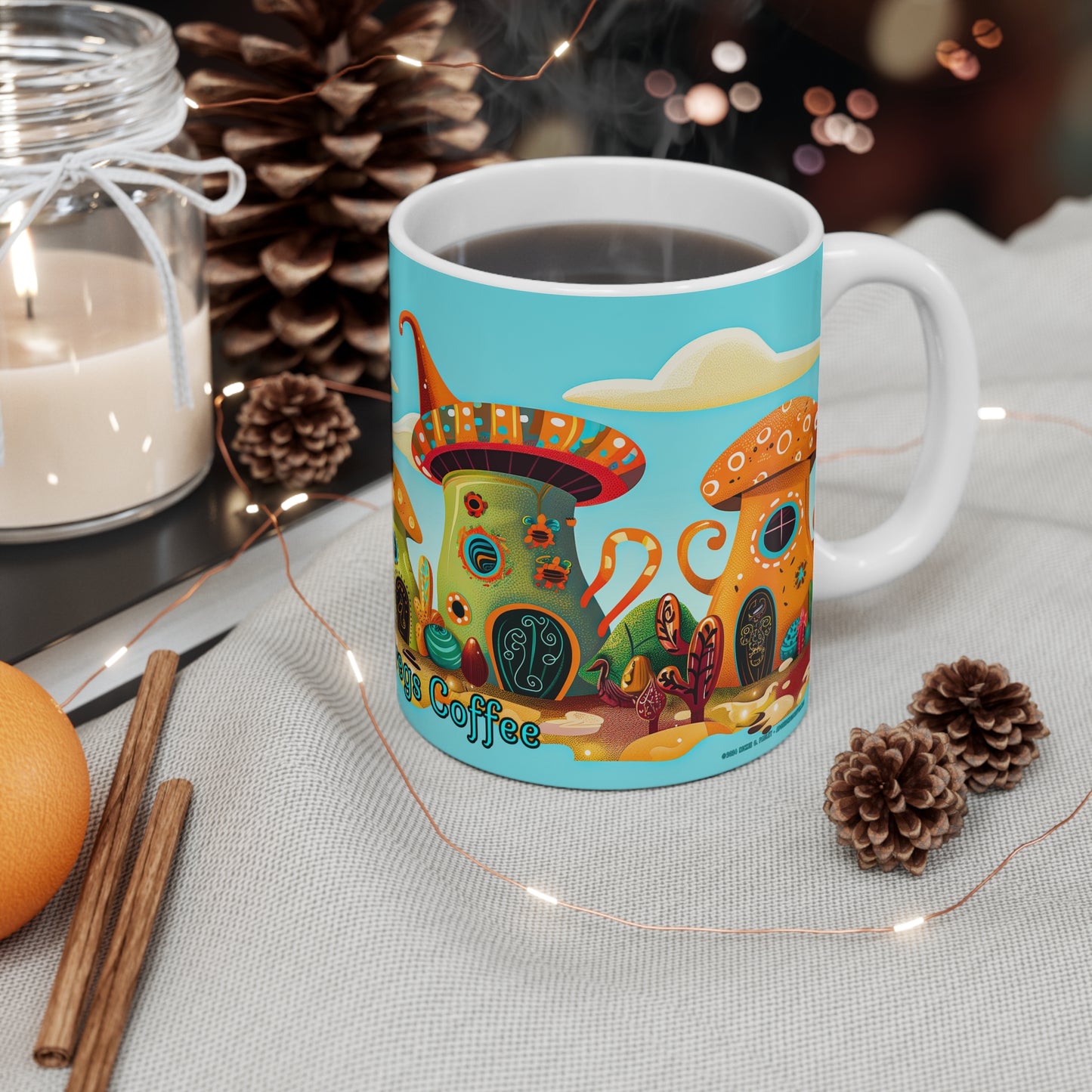 "So Mushroom For Coffee" 11oz Coffee Mug, from Adobe Dregs Coffee Stash™