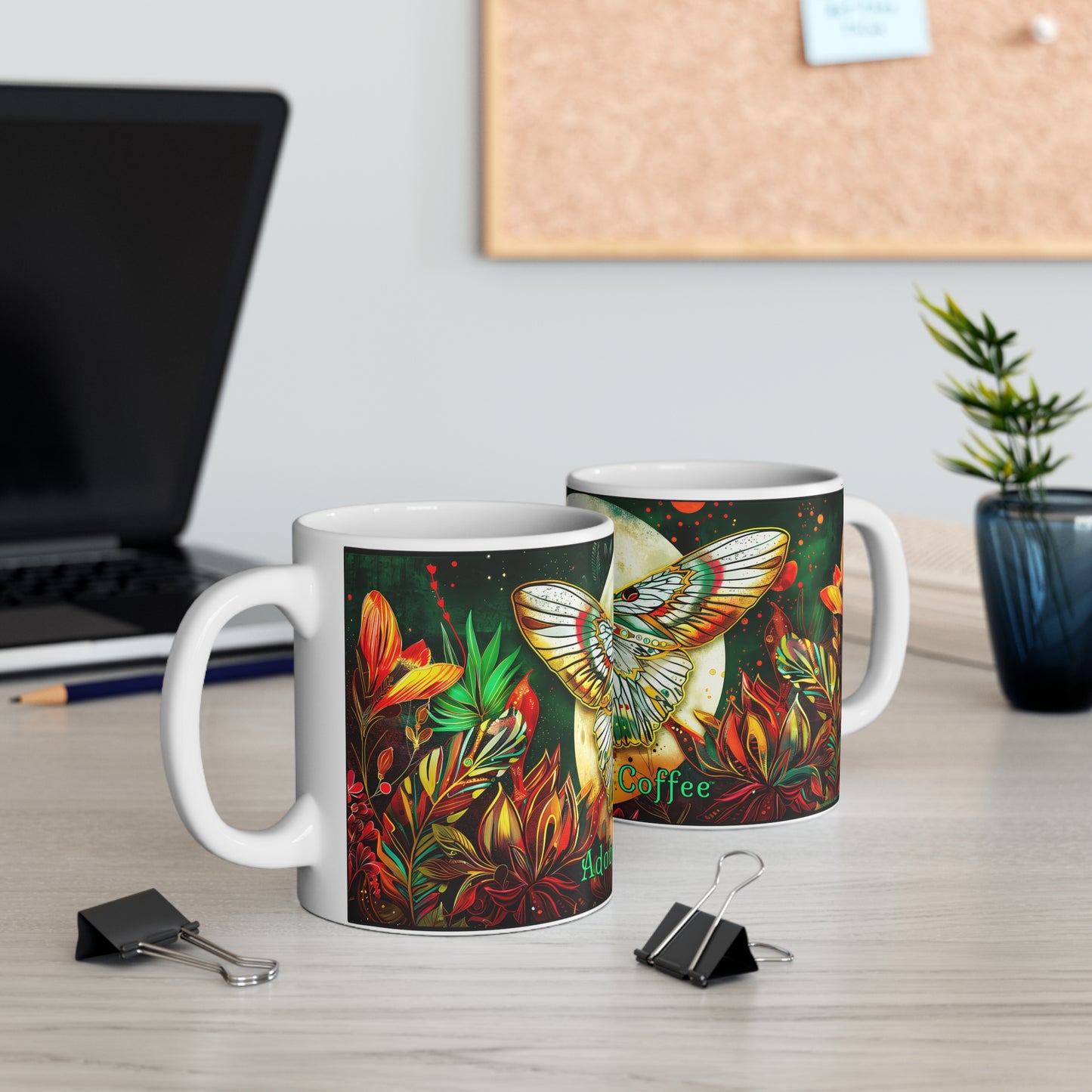 "Moth of the Desert Moon" 11oz Coffee Mug, from Adobe Dregs Coffee Stash™