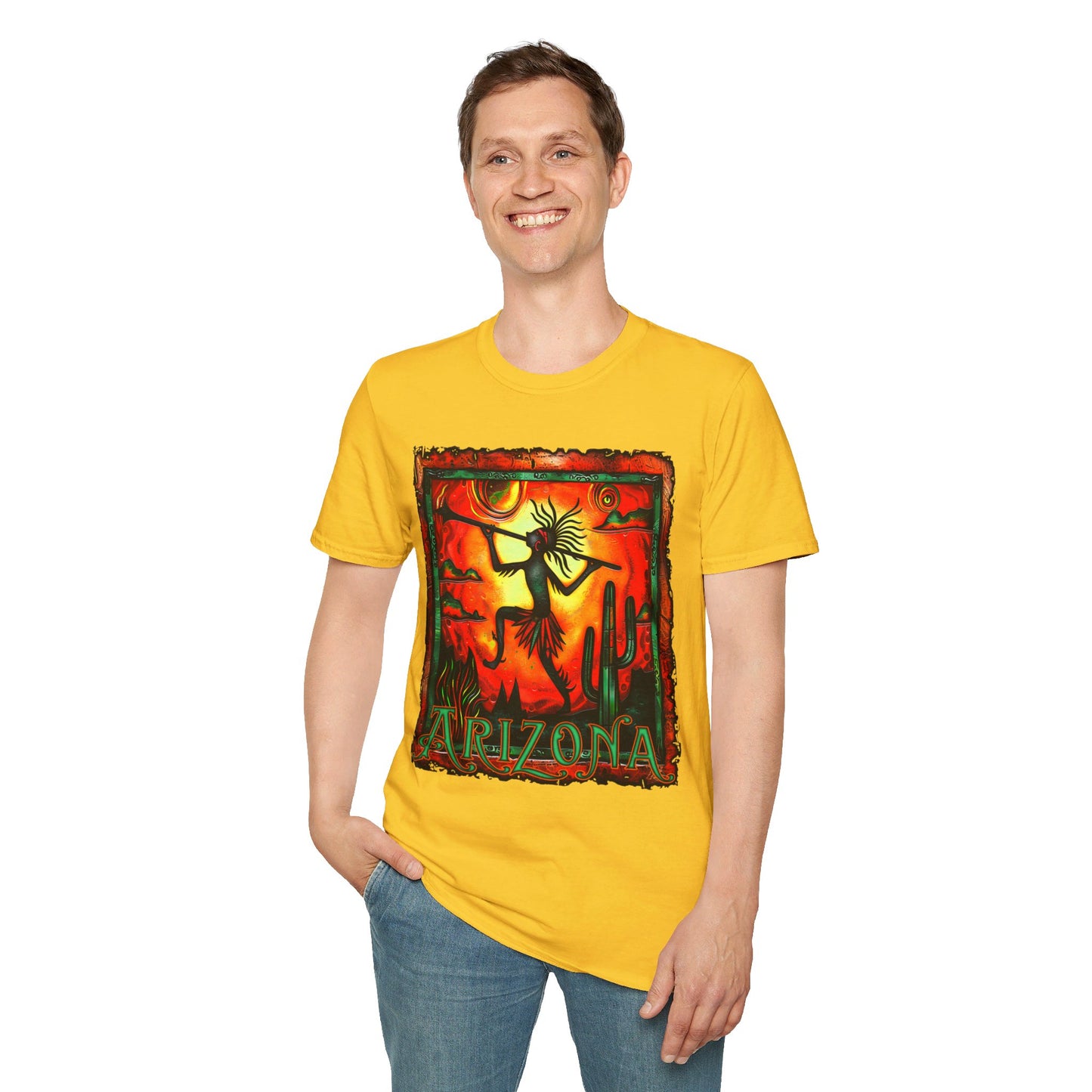 "The Hunter" Unisex Softstyle T-Shirt from Adobe Dregs Coffee Stash™