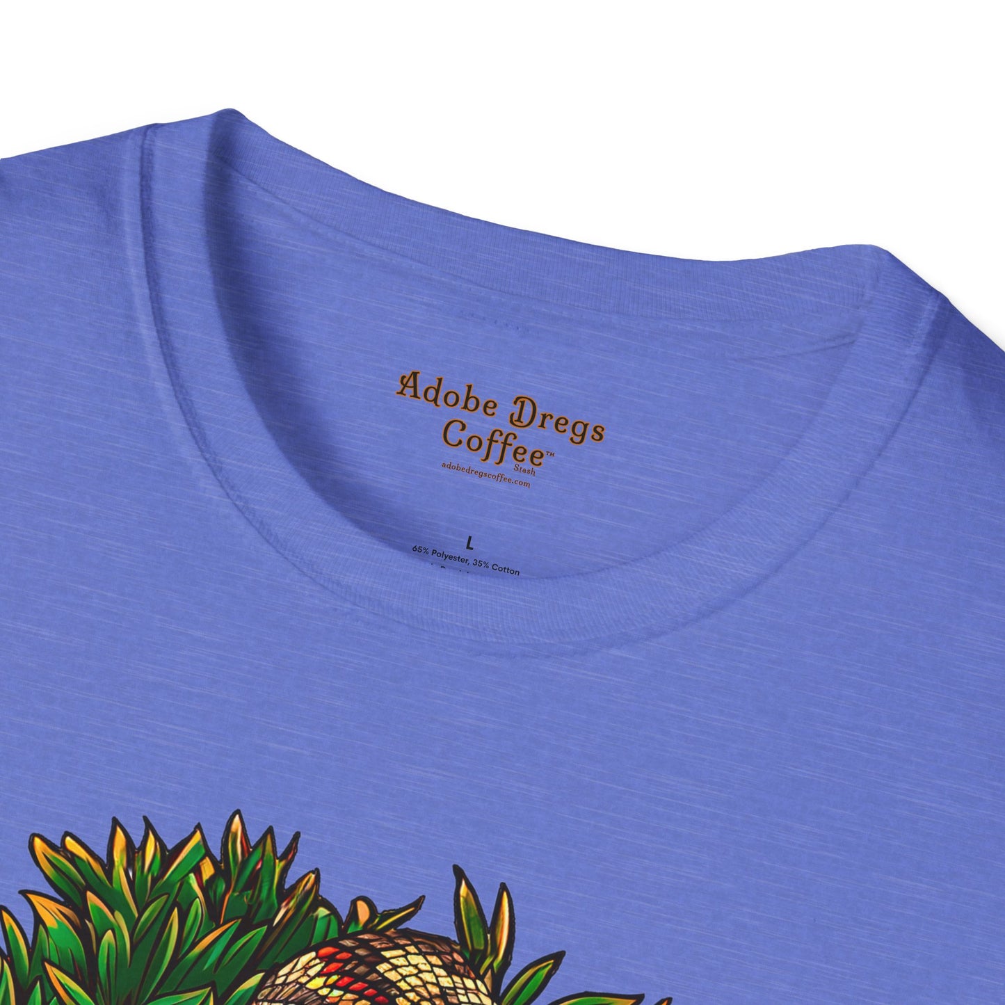 "Detached Disguise" Unisex Softstyle T-Shirt from Adobe Dregs Coffee Stash™