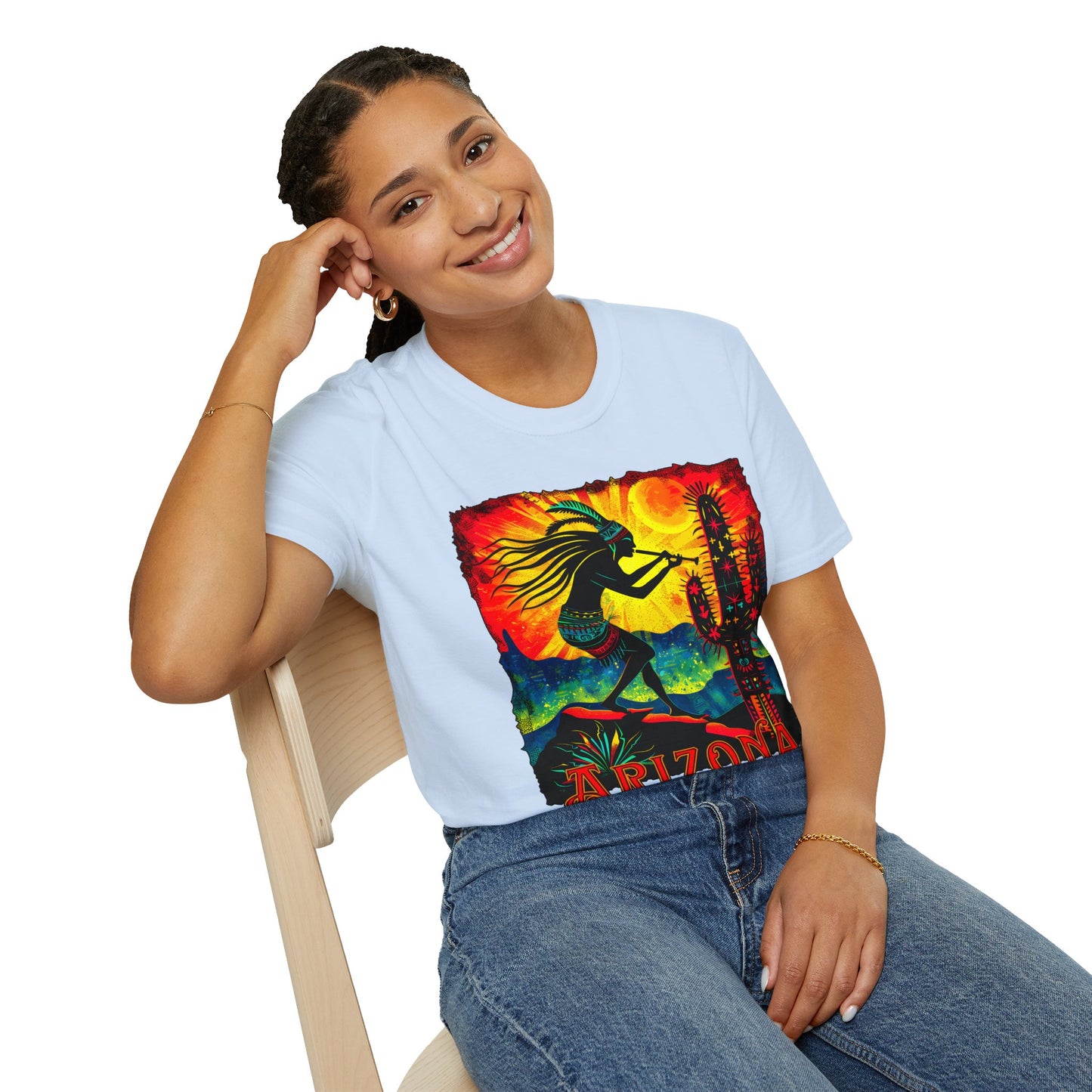 "Sunset Anthem" Unisex Softstyle T-Shirt from Adobe Dregs Coffee Stash™