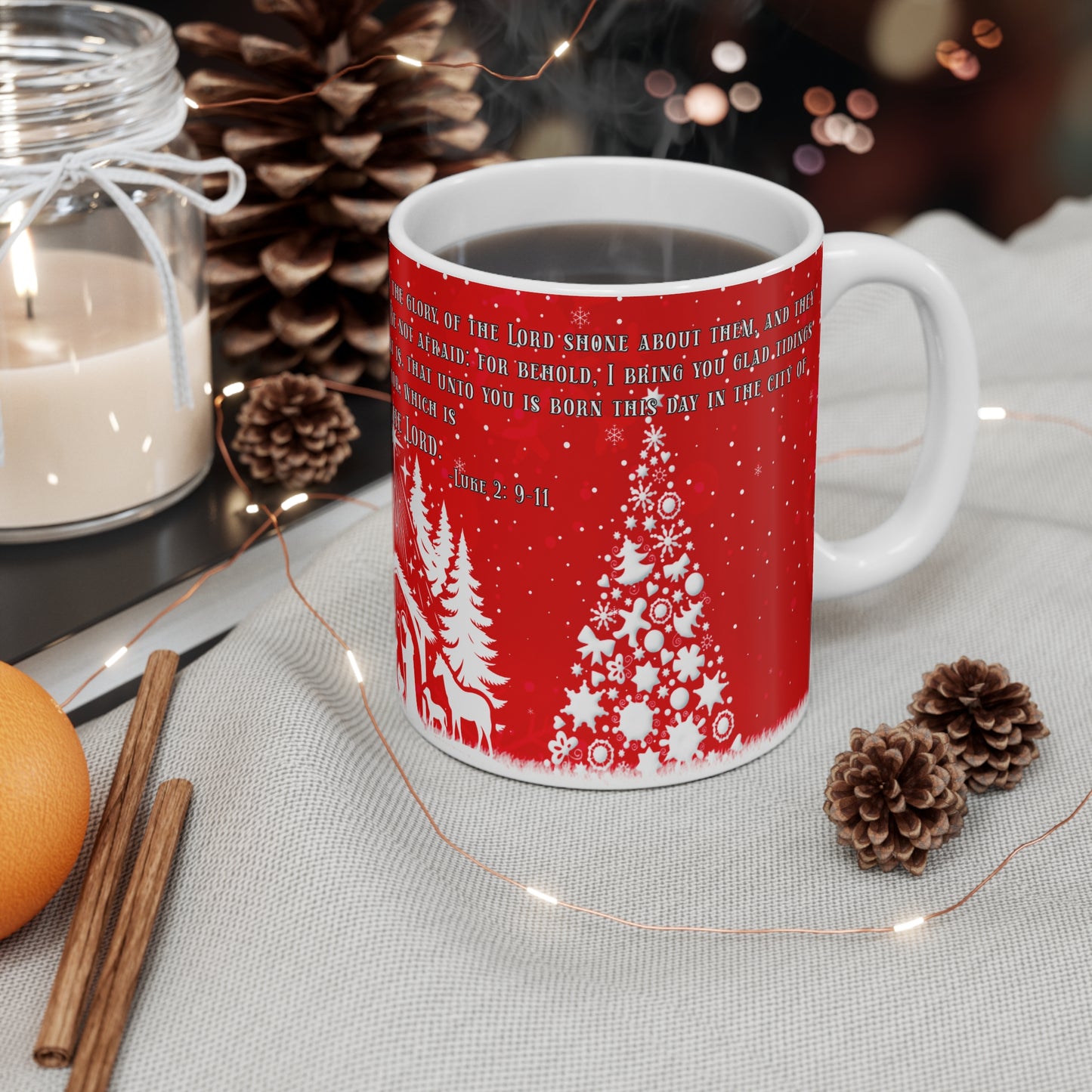 "A Child is Born" 11oz Coffee Mug, Christian Christmas Mug from Adobe Dregs Coffee Stash™