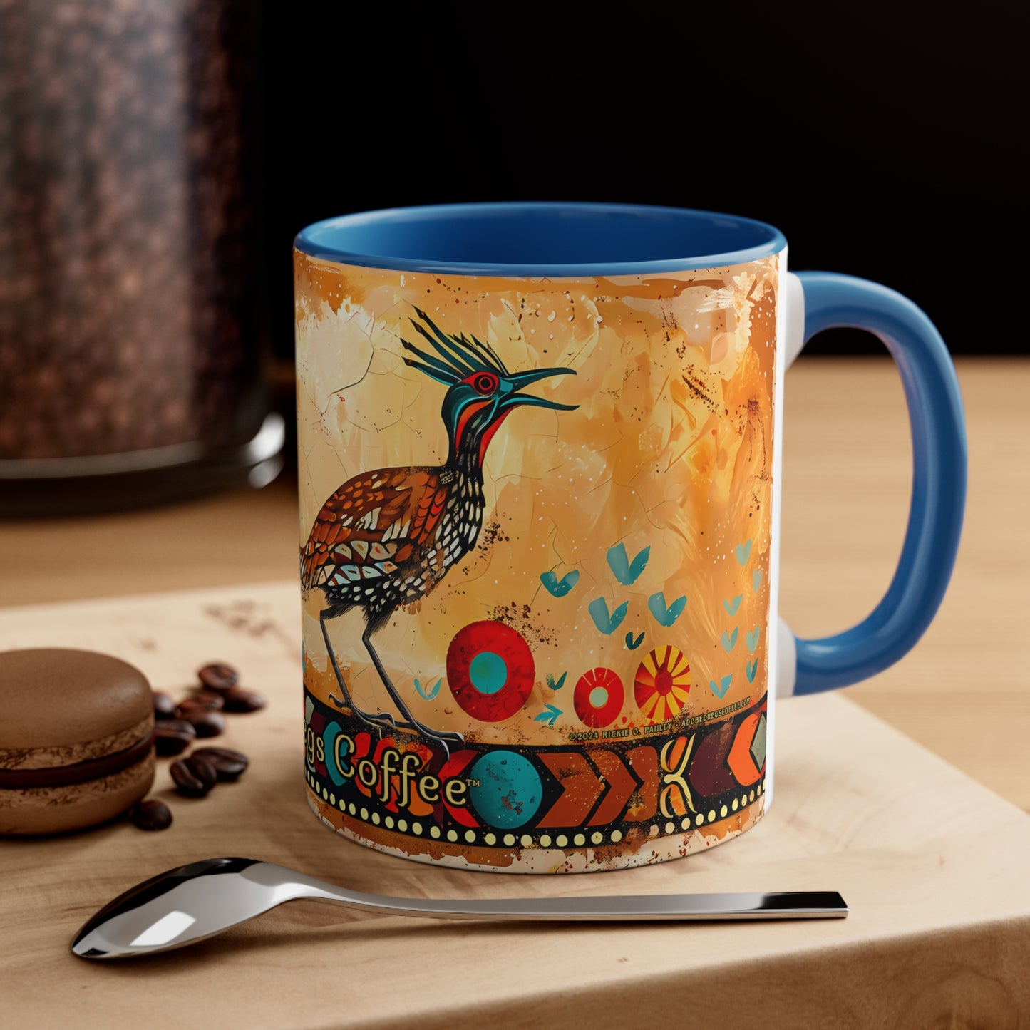 Pájaro Correcaminos Accent Coffee Mug, 11oz from Adobe Dregs Coffee