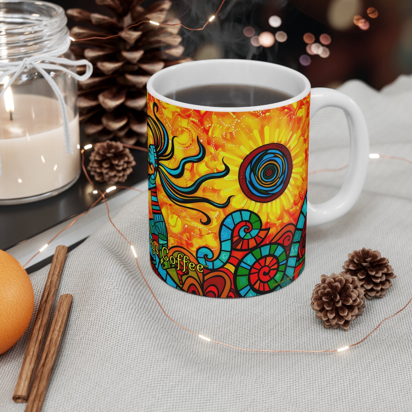 "Kooko" 11oz Coffee Mug, from Adobe Dregs Coffee Stash™