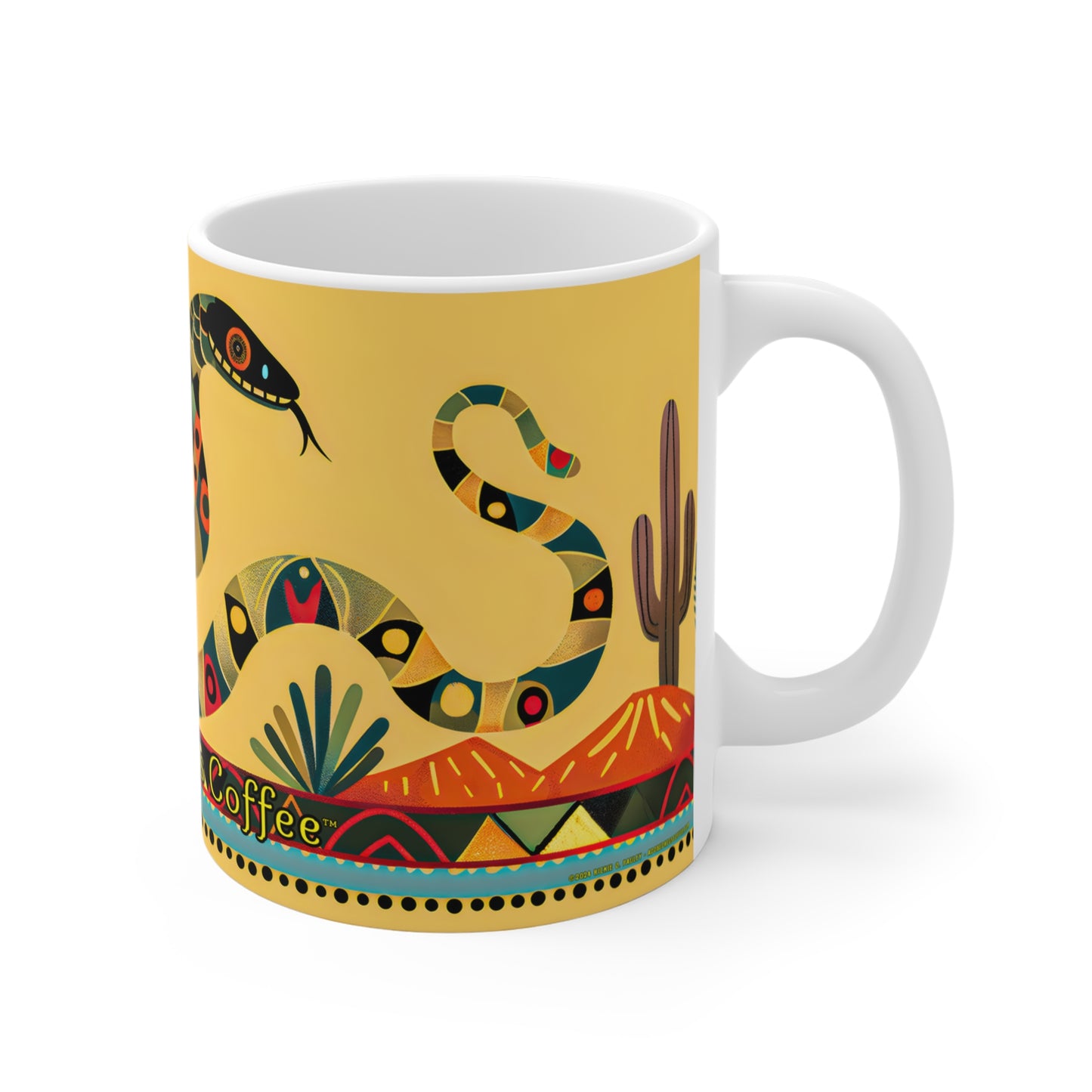 "Serpent Dance" 11oz Coffee Mug, from Adobe Dregs Coffee Stash™