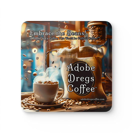 Adobe Dregs Coffee™ Logo Corkwood Coaster (Set of 4)