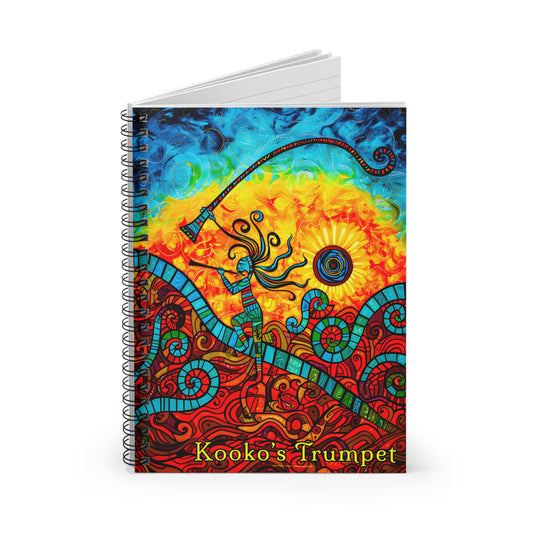 "Kooko's Trumpet" Spiral Notebook - Ruled Line From Adobe Dregs Coffee Stash™