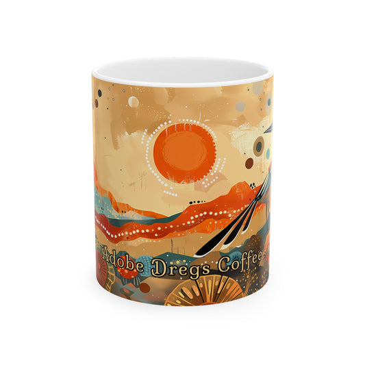 Desert Roadrunner: Adobe Dregs Coffee Ceramic Mug, 11oz.