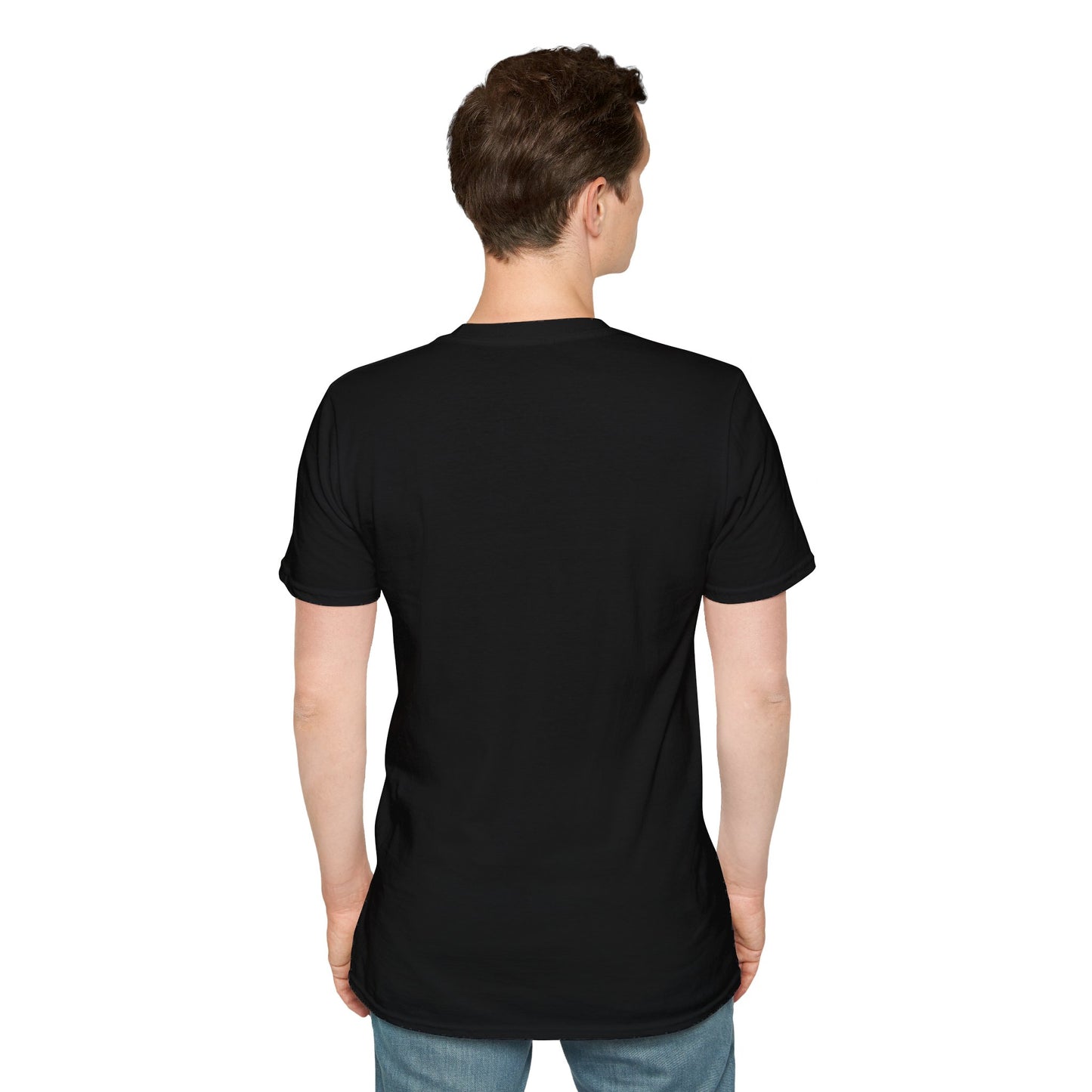 "Masked Entity" Unisex Softstyle T-Shirt from Adobe Dregs Coffee Stash™