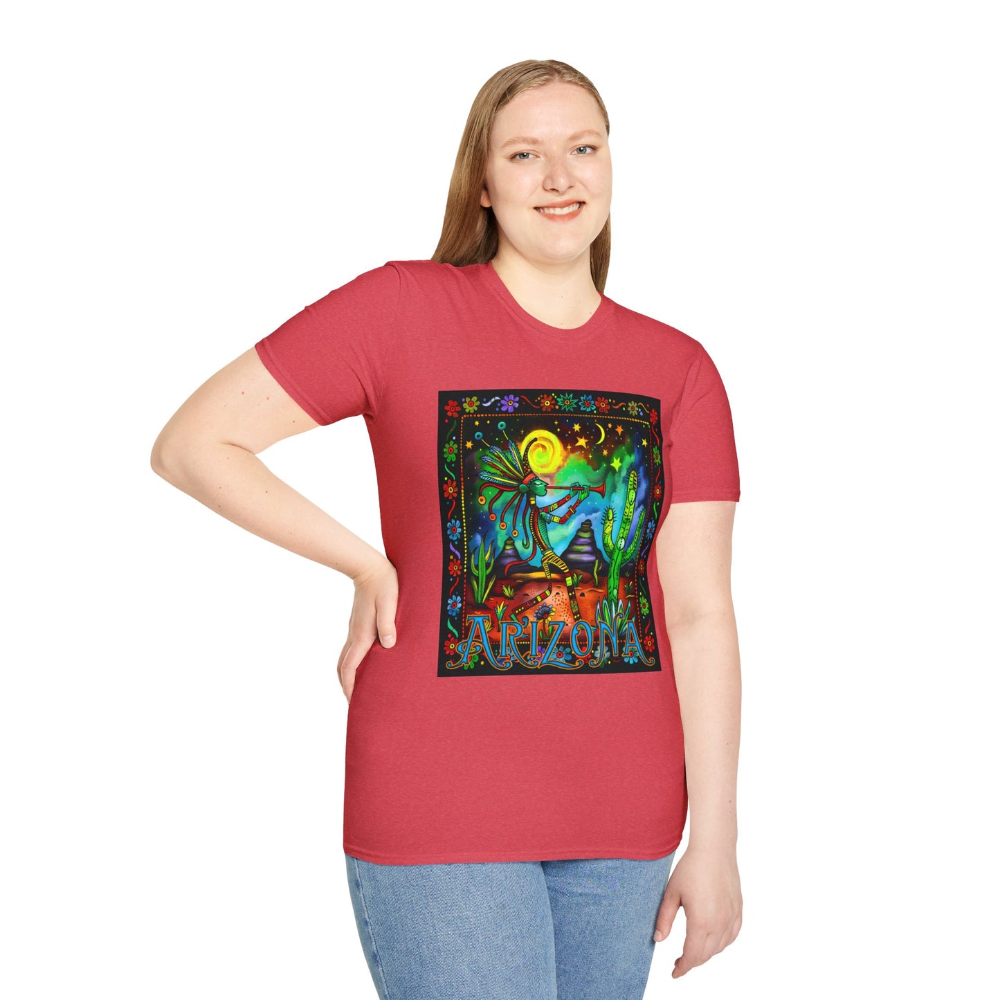 "Saguaro Serenade" Unisex Softstyle T-Shirt from Adobe Dregs Coffee Stash™