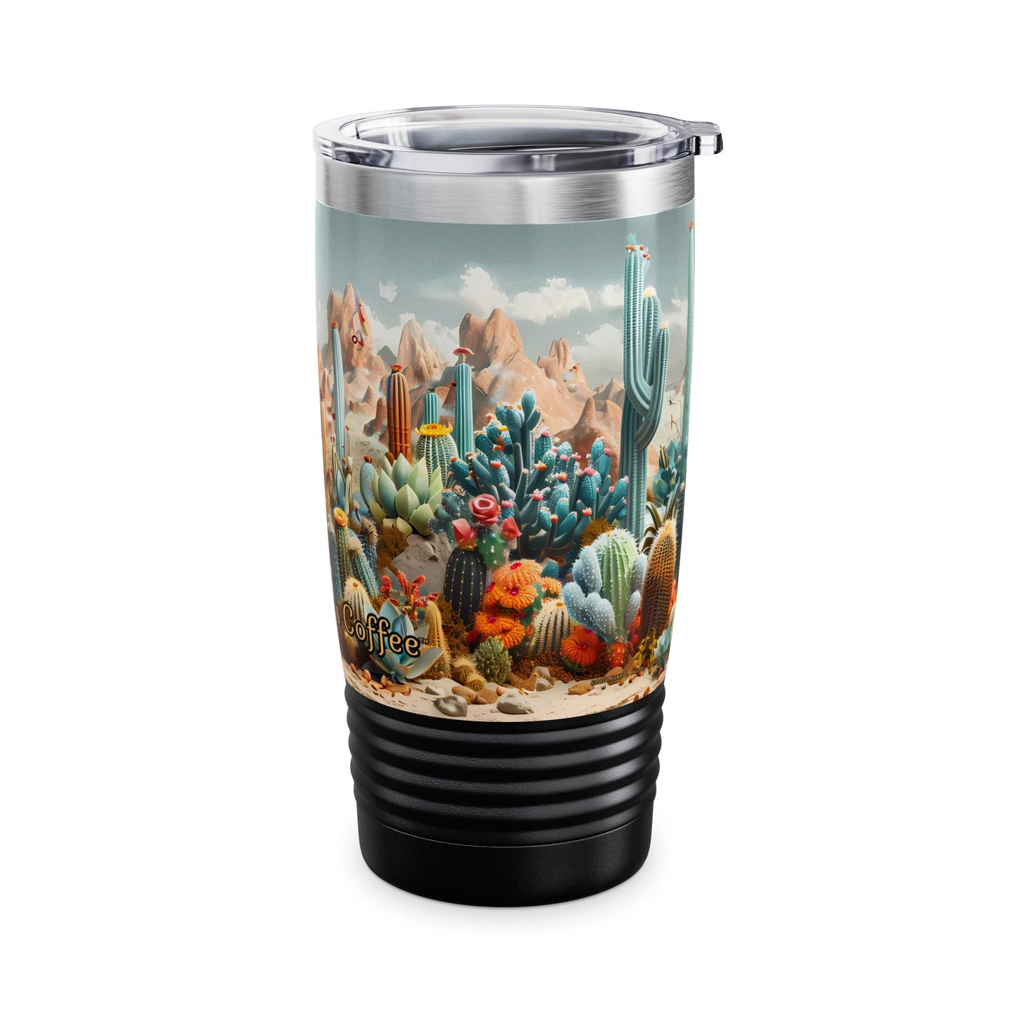 Desert Cacti from Adobe Dregs Coffee: Ringneck Tumbler, 20oz