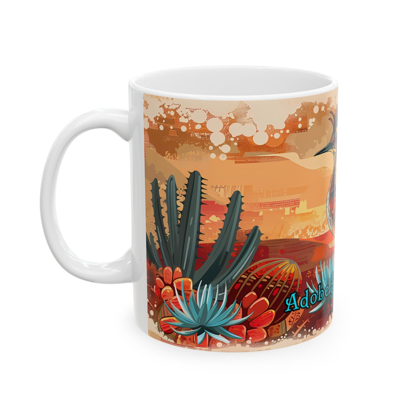 Roadrunner Show-Off: Adobe Dregs Coffee Ceramic Mug, 11oz