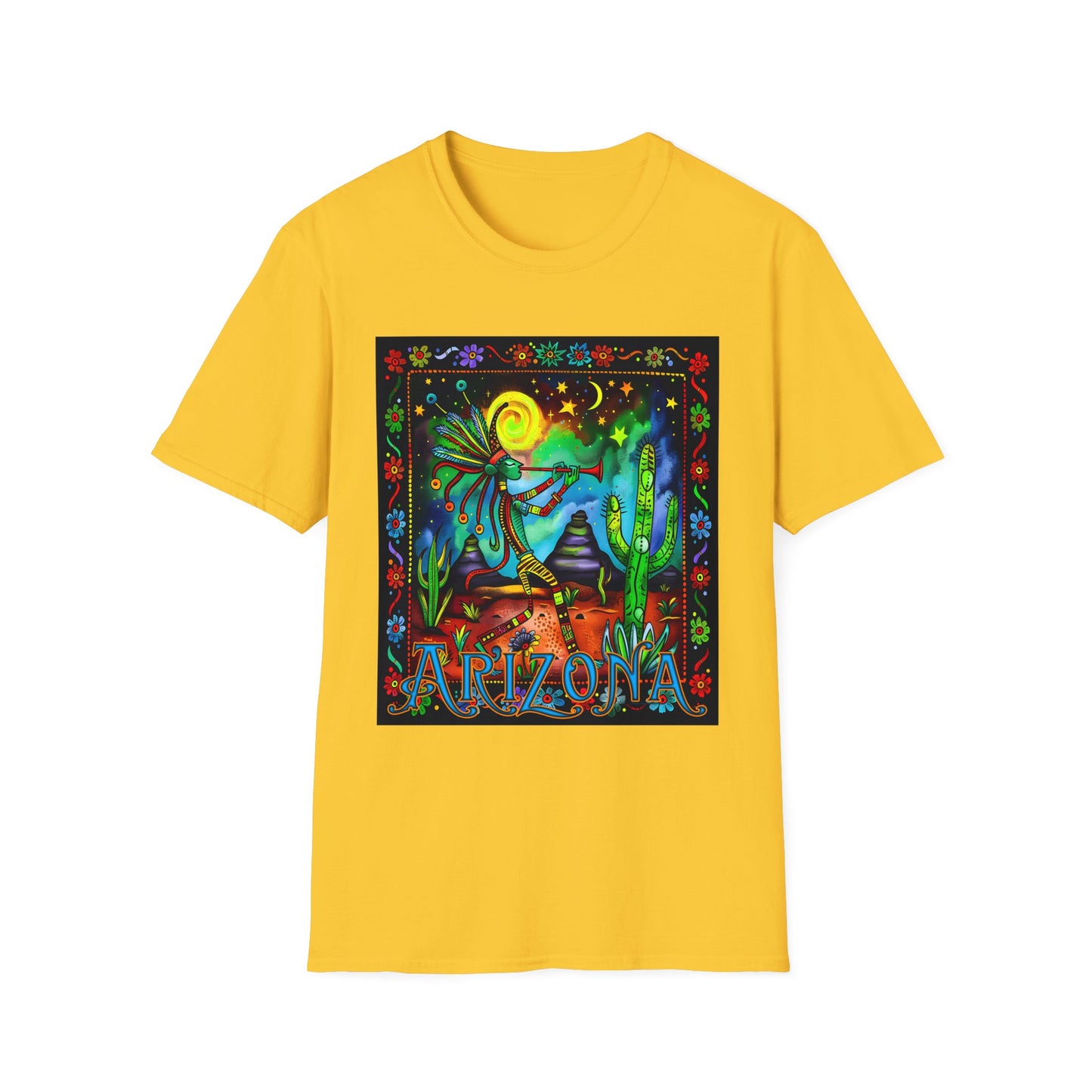 "Saguaro Serenade" Unisex Softstyle T-Shirt from Adobe Dregs Coffee Stash™