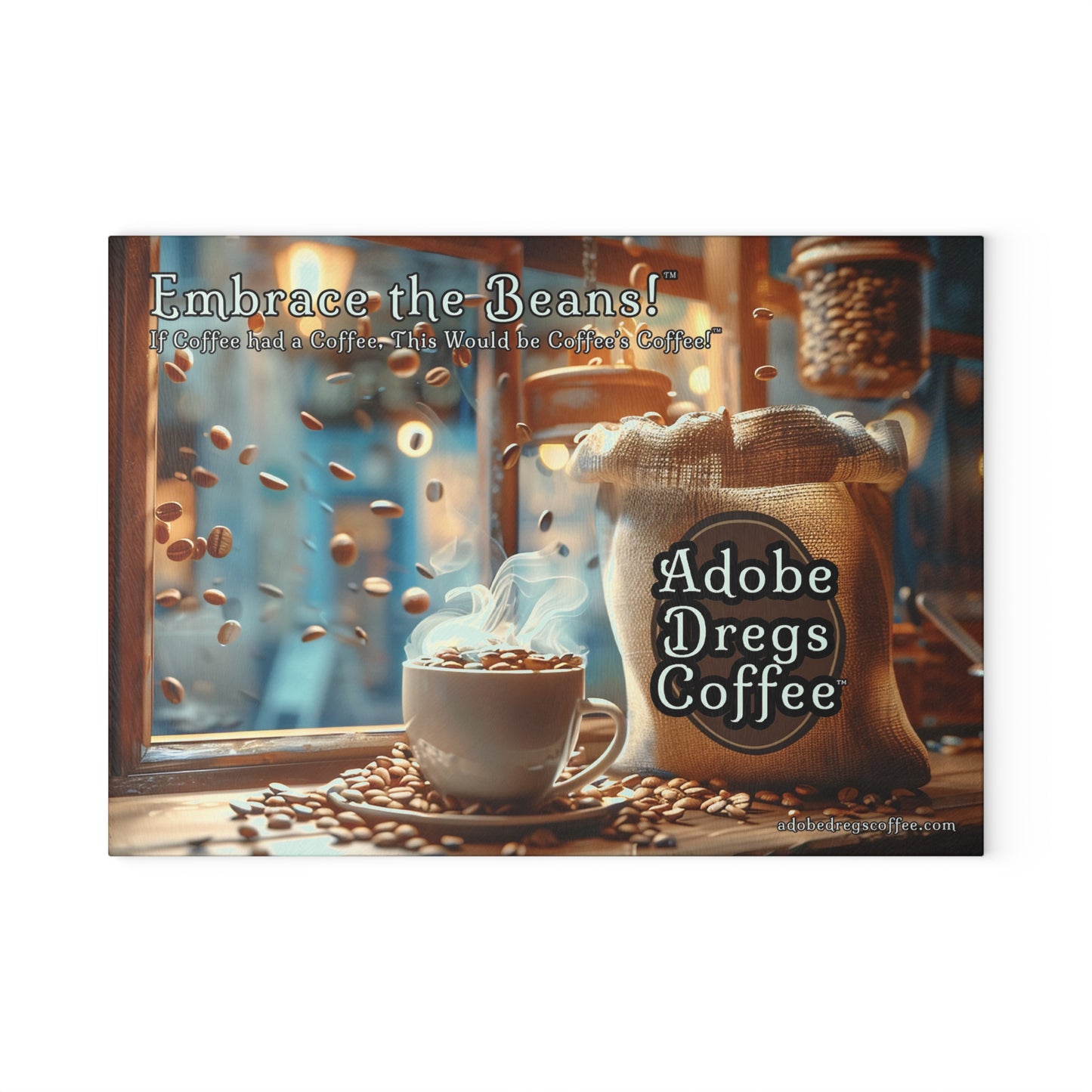 Glass Cutting Board from Adobe Dregs Coffee™ (Available in 2 sizes)