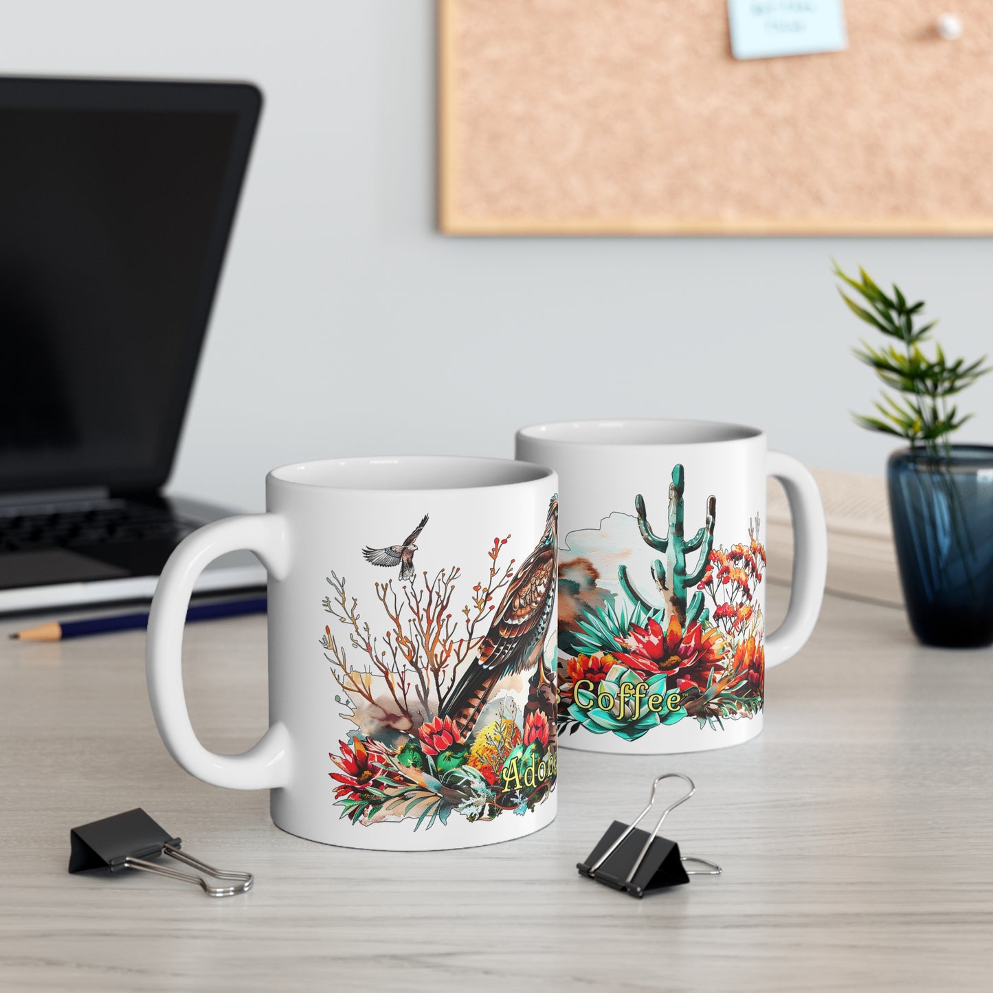 "Splendid Hawks" 11oz Coffee Mug, from Adobe Dregs Coffee Stash™