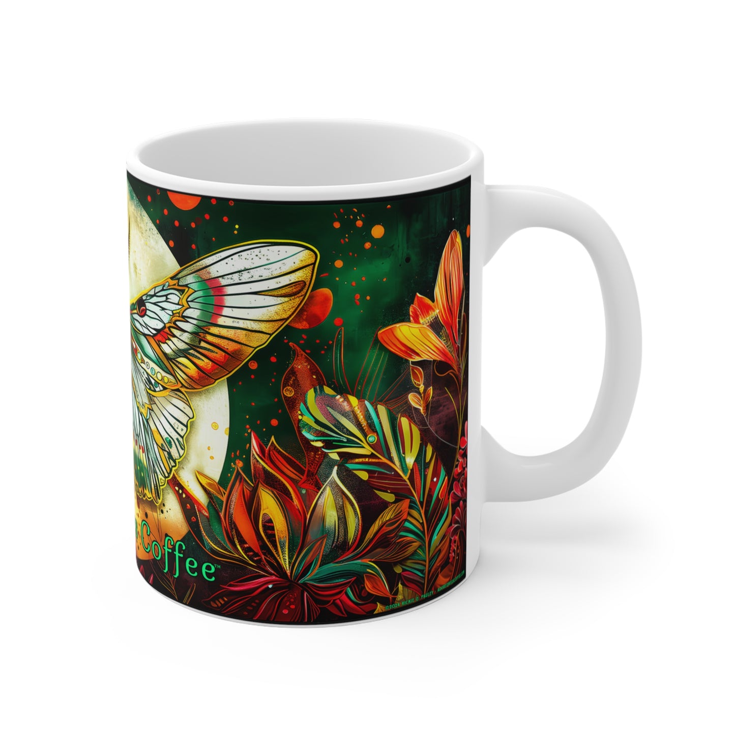 "Moth of the Desert Moon" 11oz Coffee Mug, from Adobe Dregs Coffee Stash™