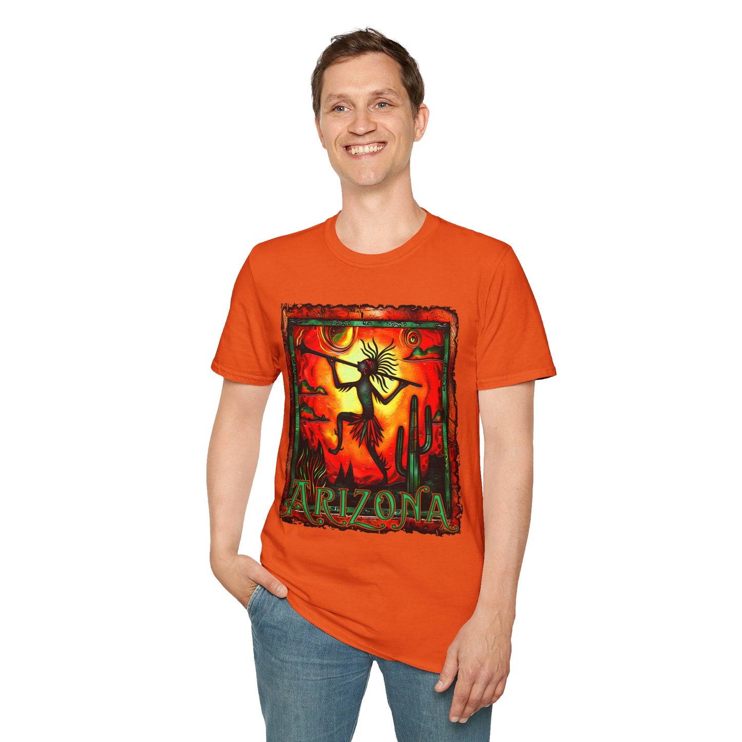 "The Hunter" Unisex Softstyle T-Shirt from Adobe Dregs Coffee Stash™