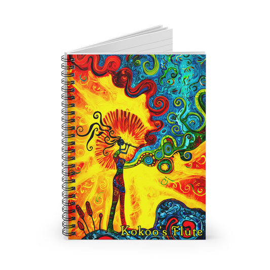 "Kokoo's Flute" Spiral Notebook - Ruled Line From Adobe Dregs Coffee Stash™