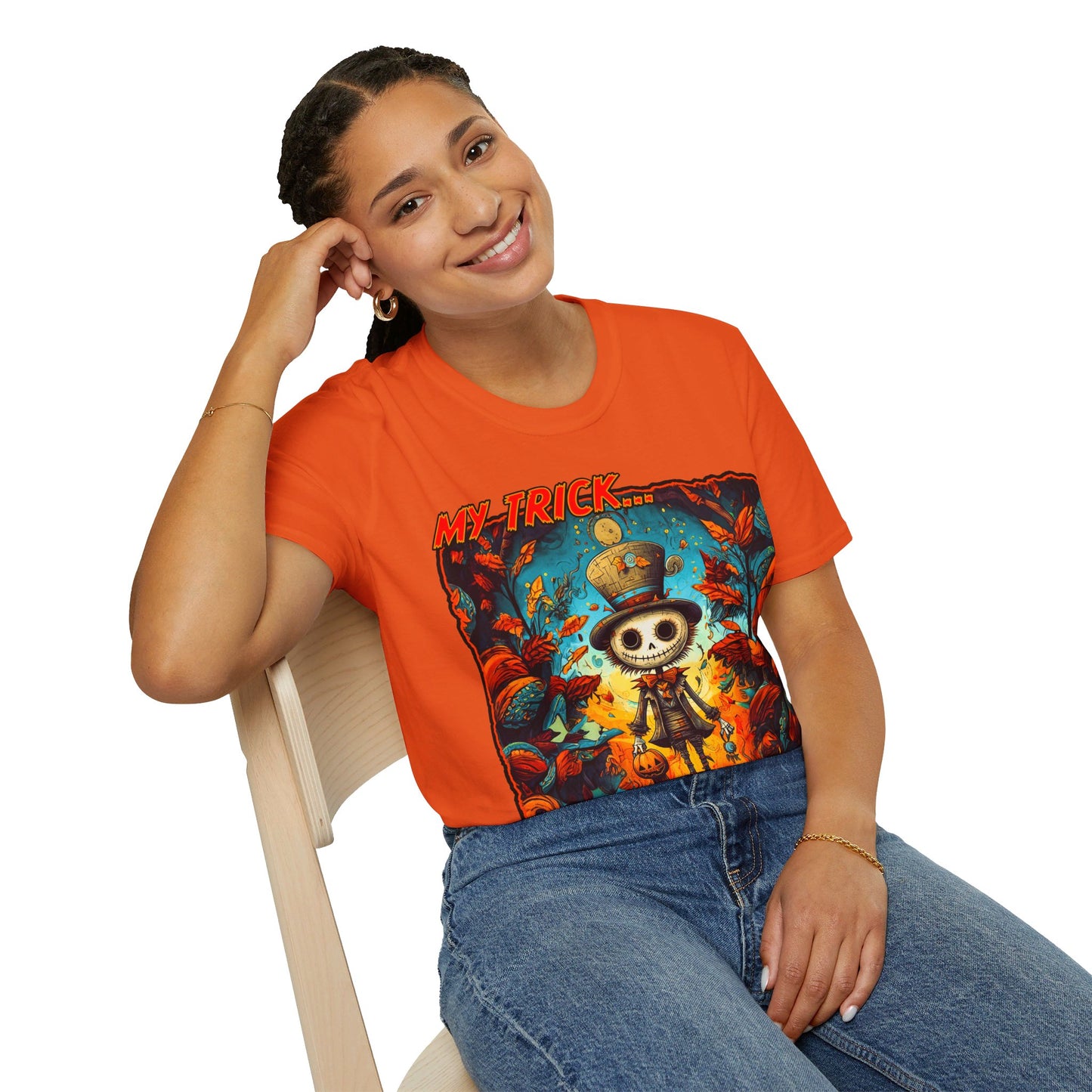 "My Trick...Your Treat!" Unisex Softstyle T-Shirt from Adobe Dregs Coffee Stash™