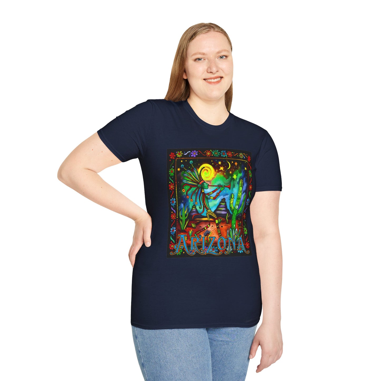 "Saguaro Serenade" Unisex Softstyle T-Shirt from Adobe Dregs Coffee Stash™