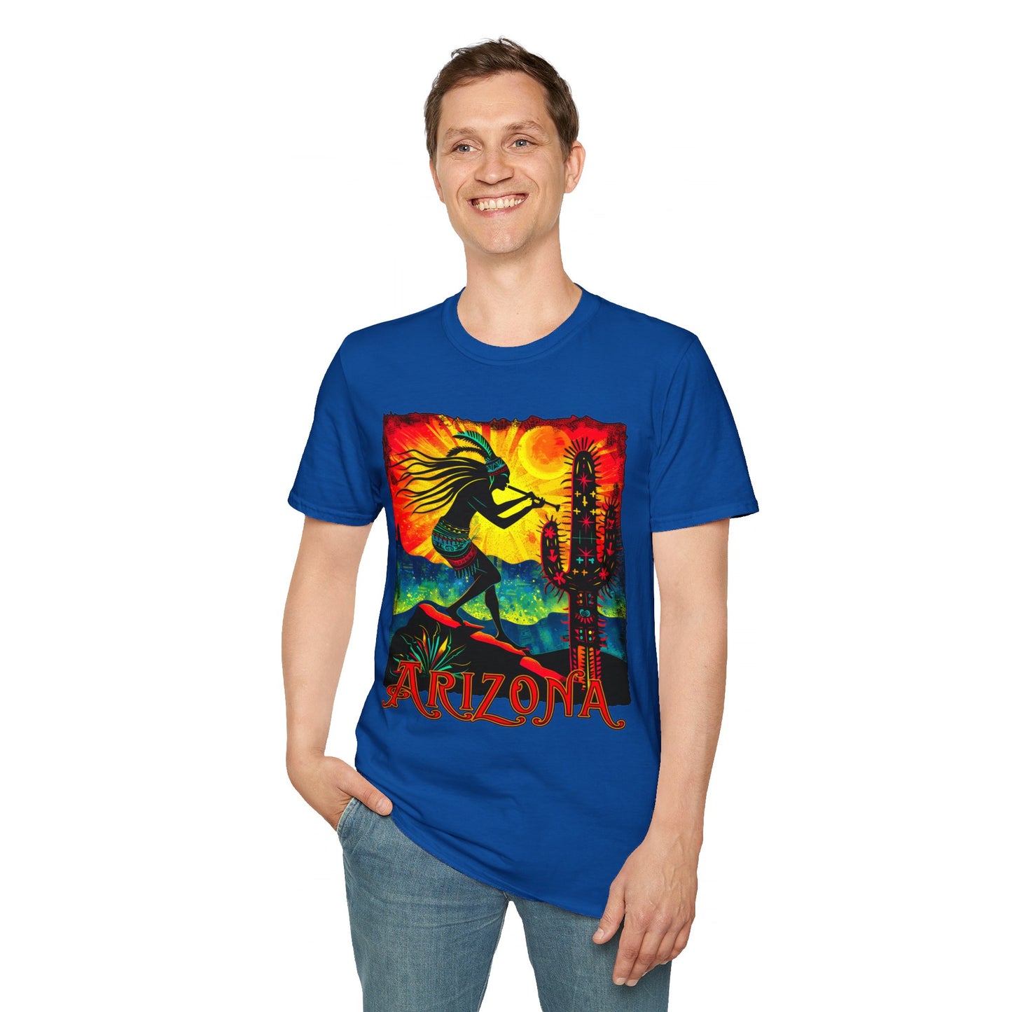 "Sunset Anthem" Unisex Softstyle T-Shirt from Adobe Dregs Coffee Stash™