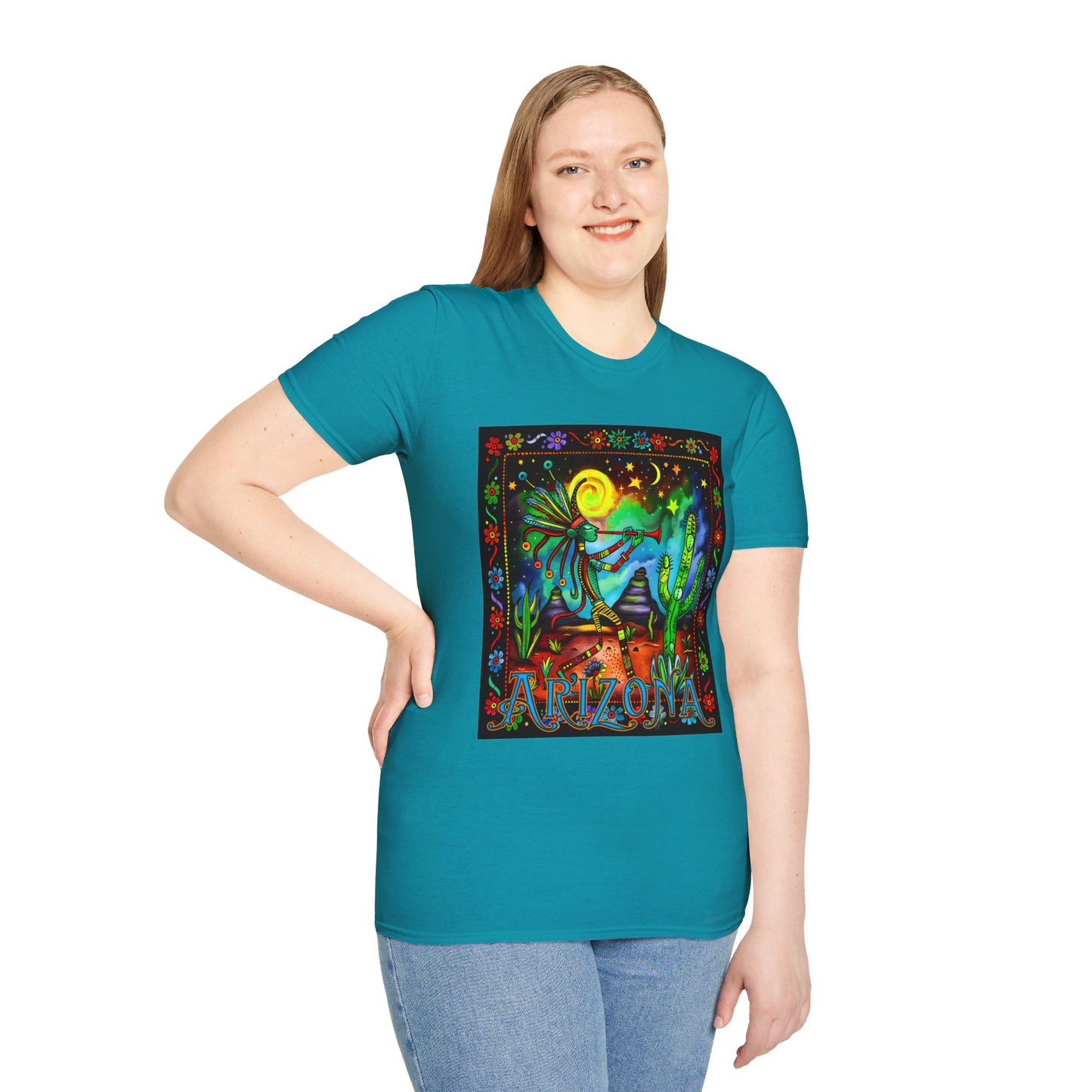 "Saguaro Serenade" Unisex Softstyle T-Shirt from Adobe Dregs Coffee Stash™