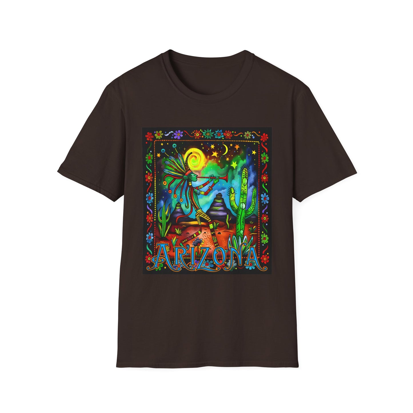 "Saguaro Serenade" Unisex Softstyle T-Shirt from Adobe Dregs Coffee Stash™