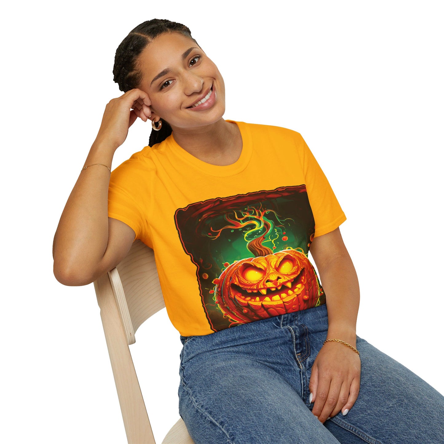 "Beware the Pumpkin Patch..." Unisex Softstyle T-Shirt from Adobe Dregs Coffee Stash™