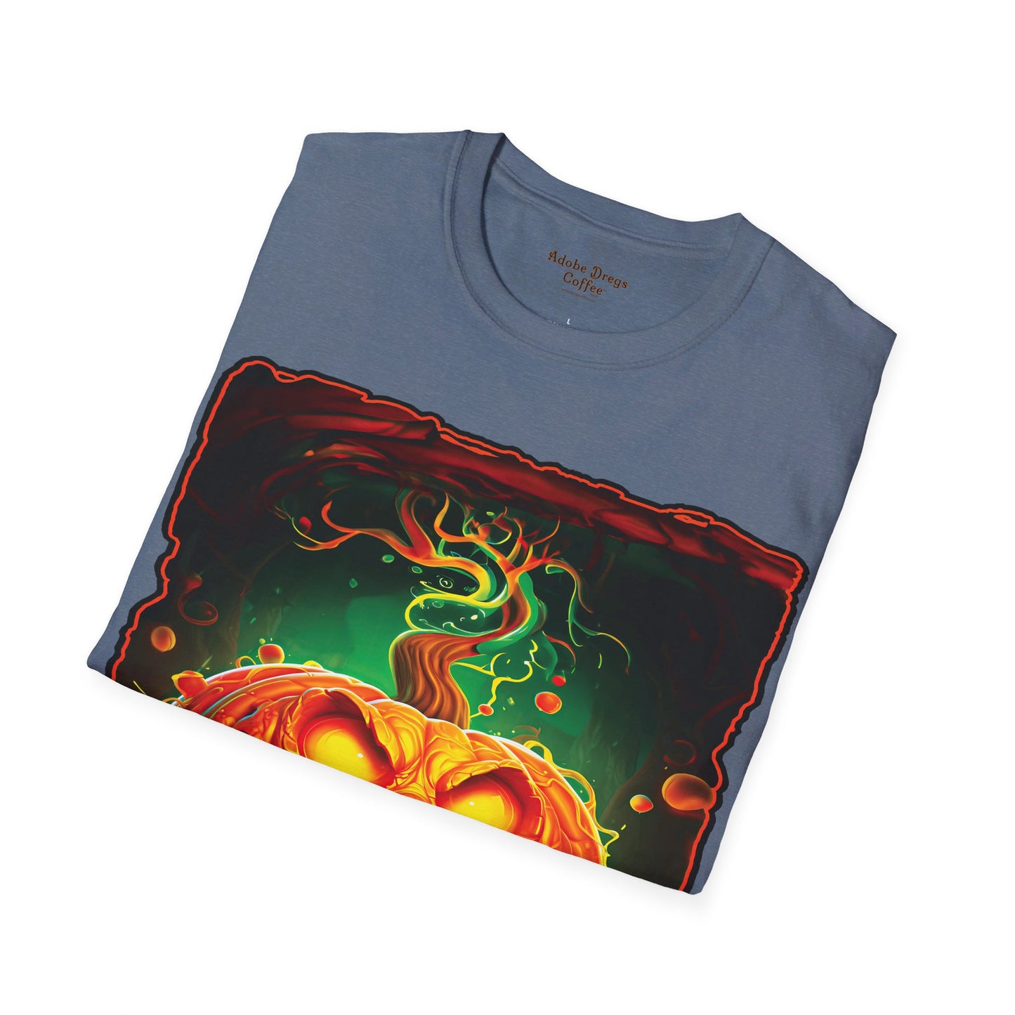 "Beware the Pumpkin Patch..." Unisex Softstyle T-Shirt from Adobe Dregs Coffee Stash™