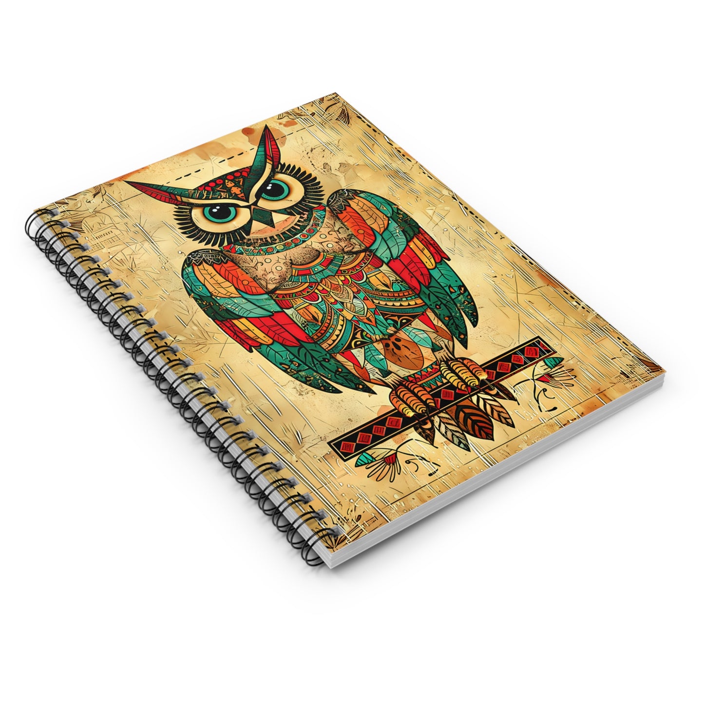 "Owl Feathers" A Journal & Spiral Notebook - Ruled Line From Adobe Dregs Coffee Stash™