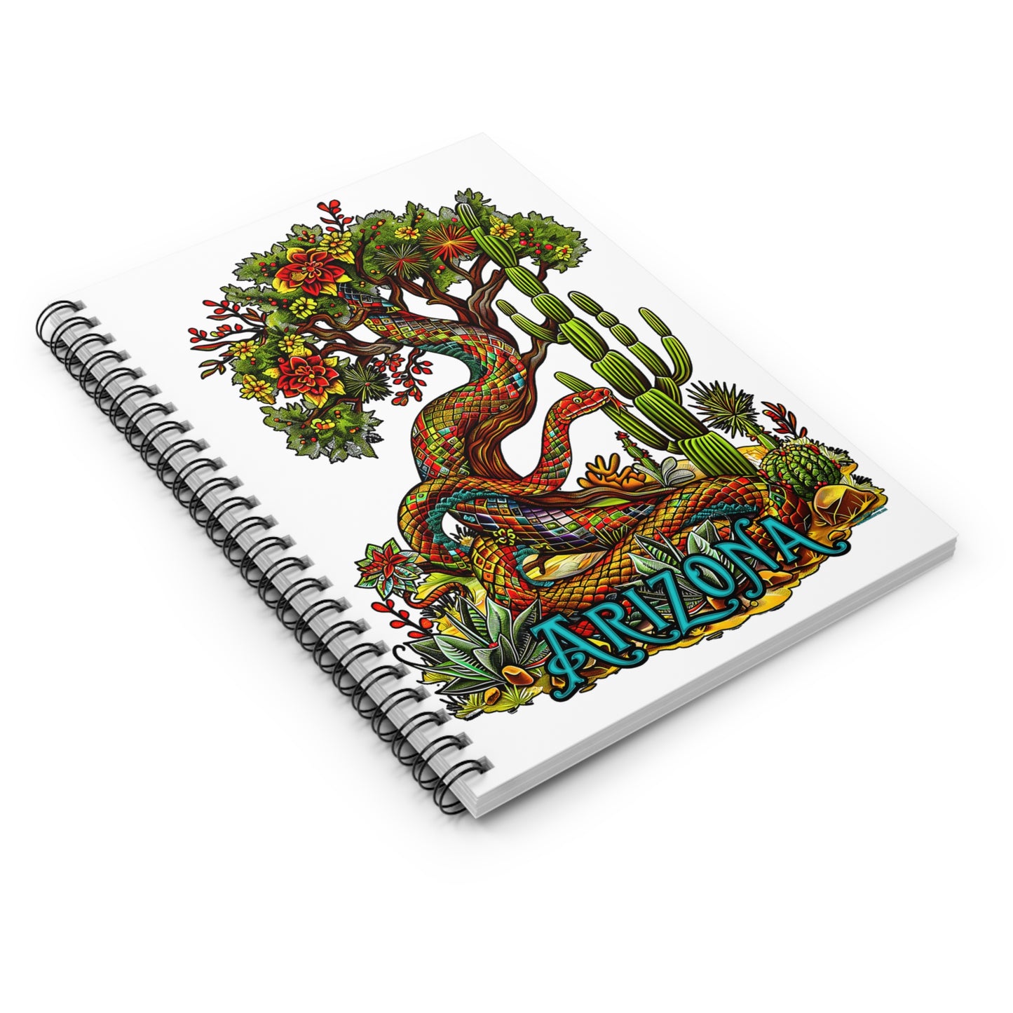 "Serpent of Java" A Journal & Spiral Notebook - Ruled Line From Adobe Dregs Coffee Stash™