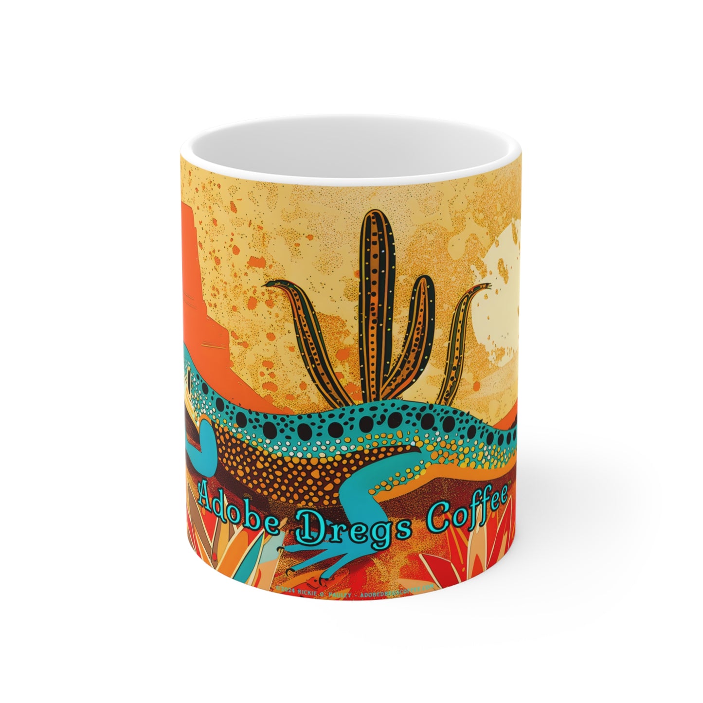 "Itza Lizard" 11oz Coffee Mug, from Adobe Dregs Coffee Stash™